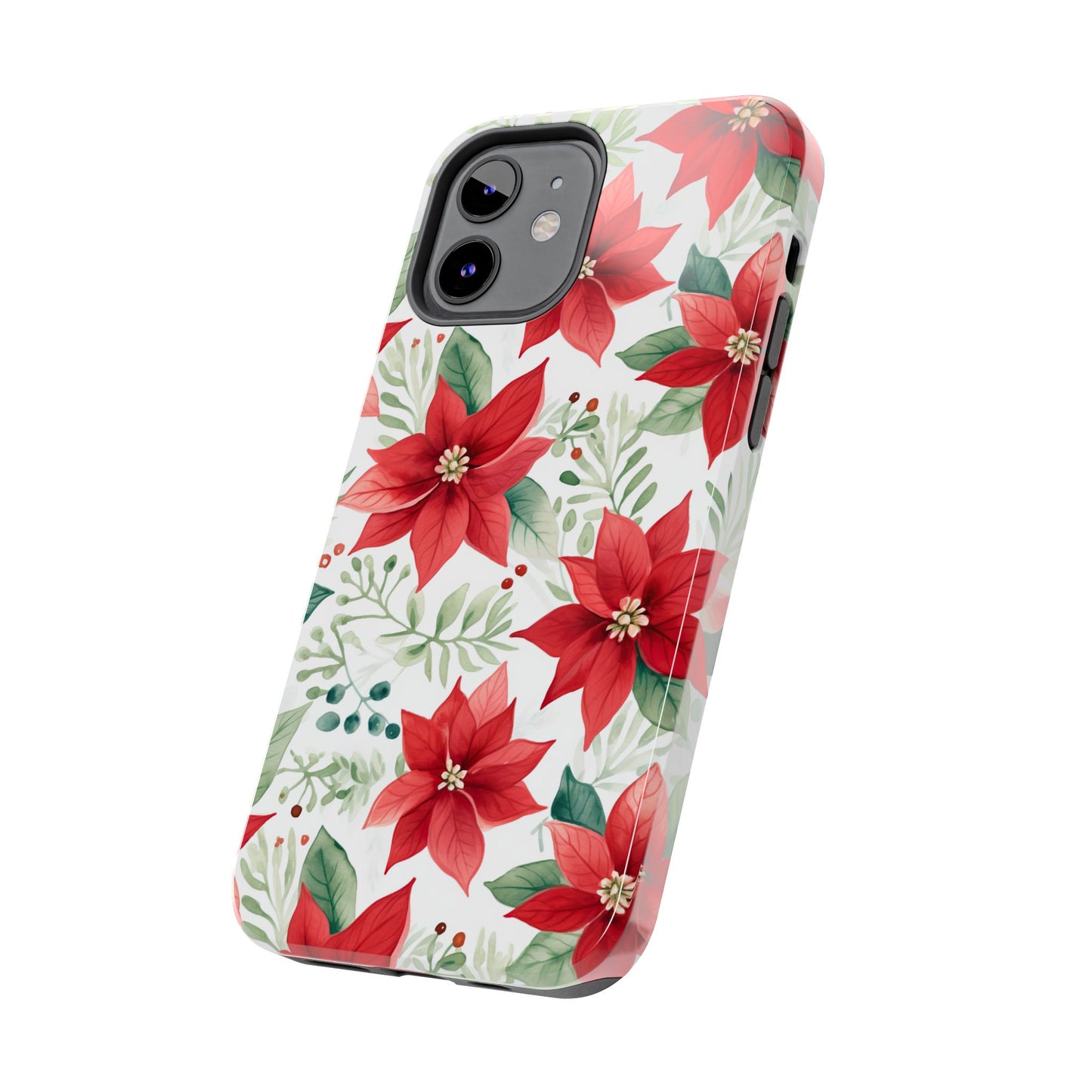 Festive Poinsettia Holiday Pattern – iPhone Series Case