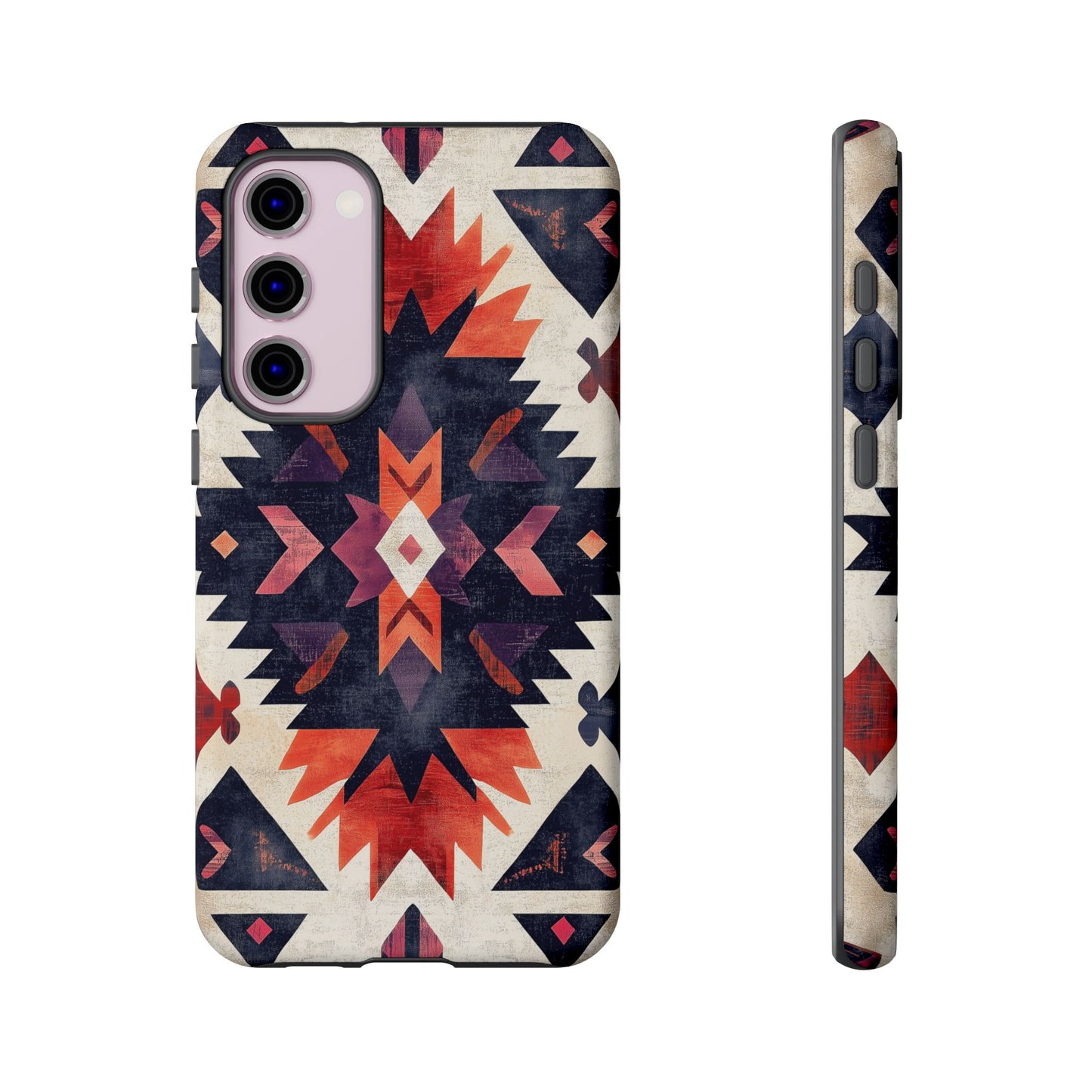Boho Tribal Starburst Tough Samsung Galaxy  Case – Vibrant Geometric Design, Dual-Layer Protection
