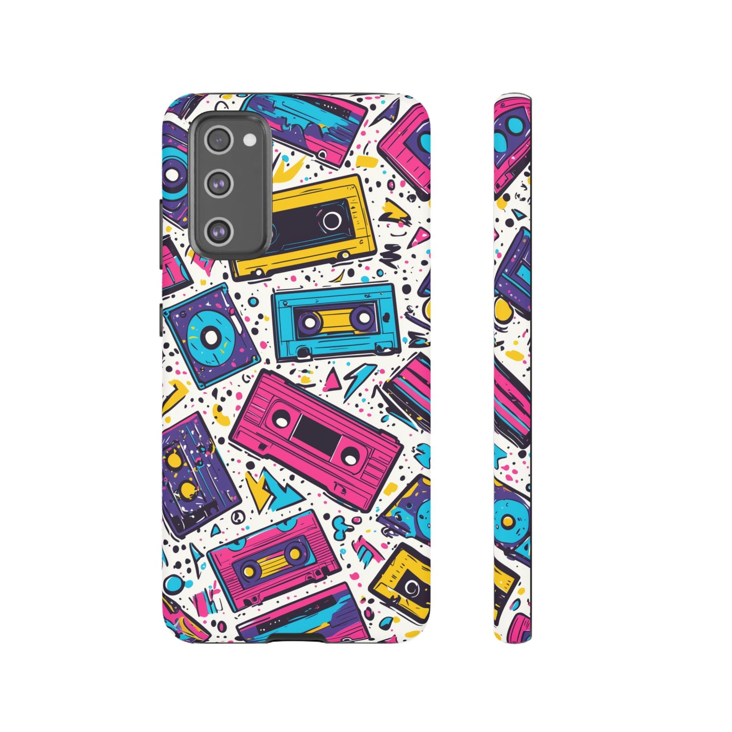 Retro Cassette Vibes Tough Samsung Galaxy  Case – Bold 80s Tape Design, Shockproof Protection