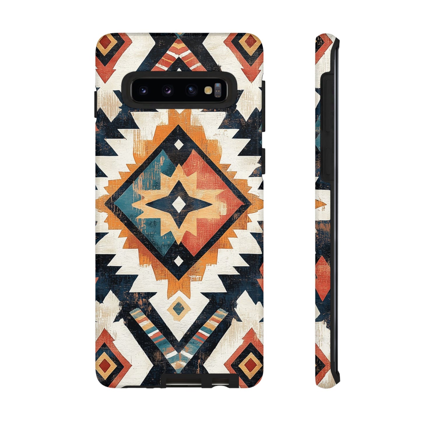 Vintage Southwestern Diamond Tough Samsung Galaxy Case – Rustic Tribal Design, Dual-Layer Protection