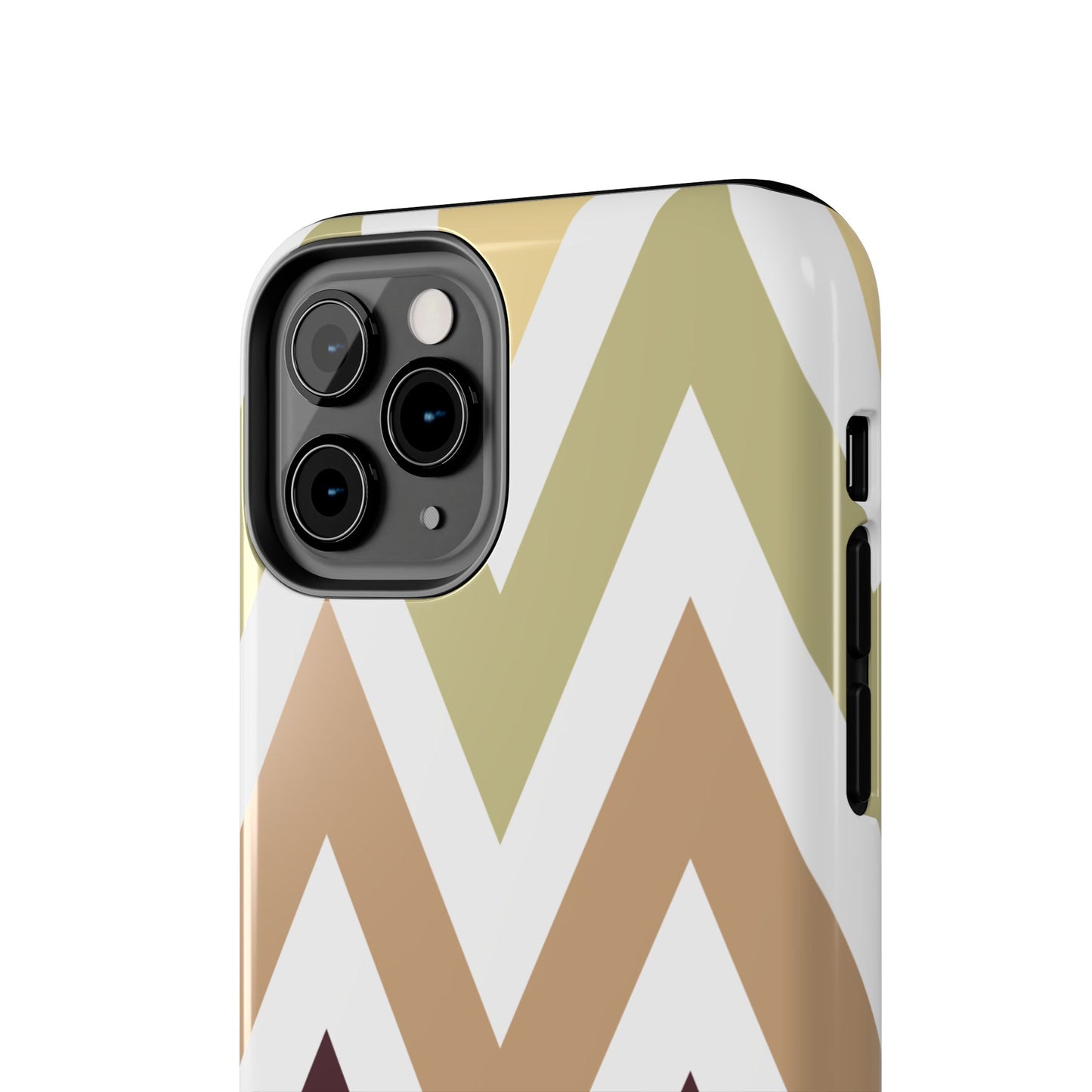 Earthy Chevron iPhone Case – Boho-Inspired Design with Dual-Layer Protection