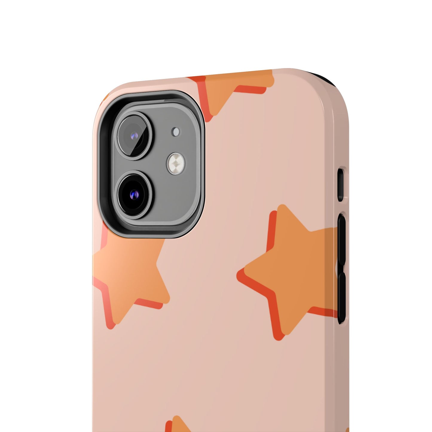 Retro Orange Stars iPhone Case – Shock-Resistant, Smooth Matte Finish, Dual-Layer Design