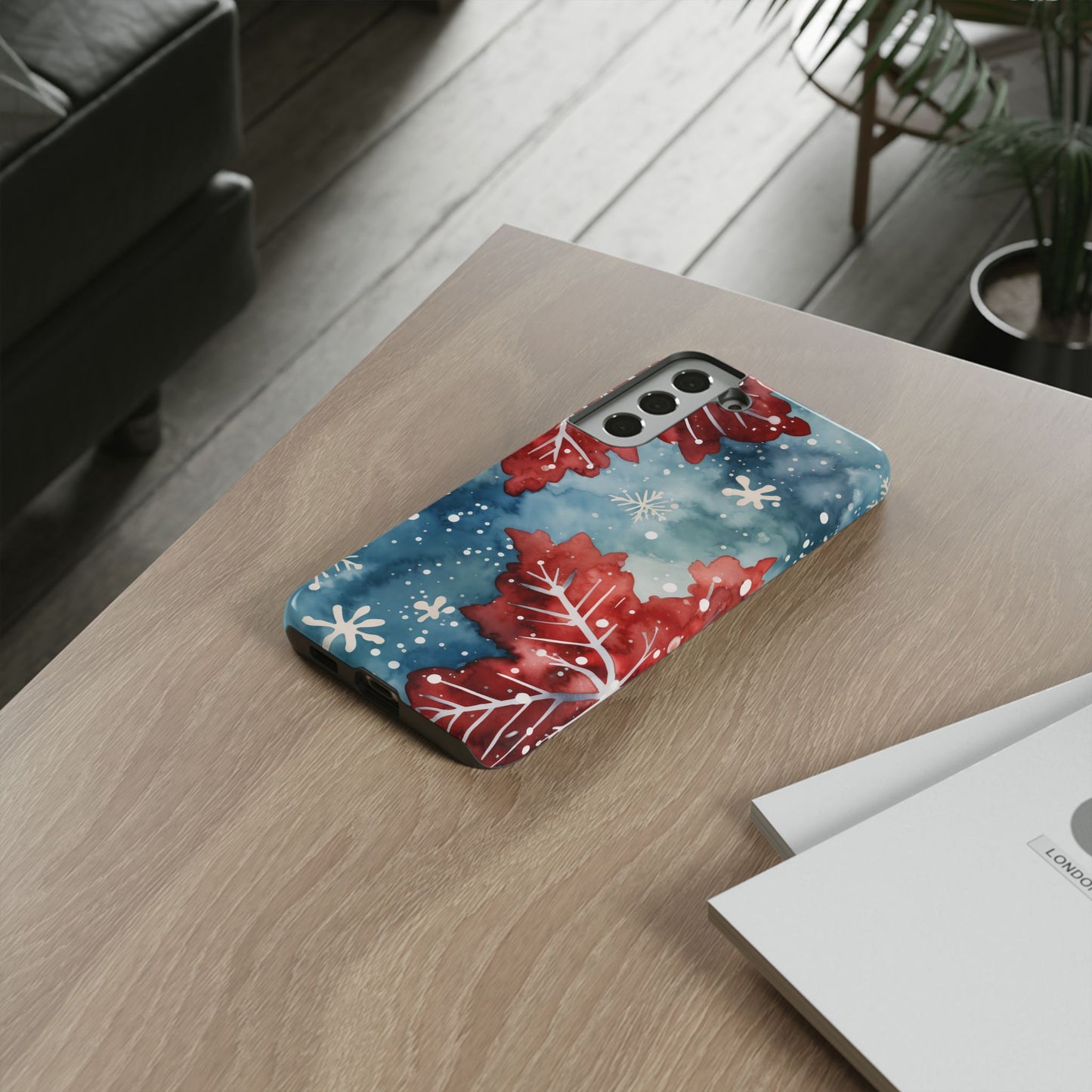 Crimson Snowflake Charm – Samsung Galaxy Case