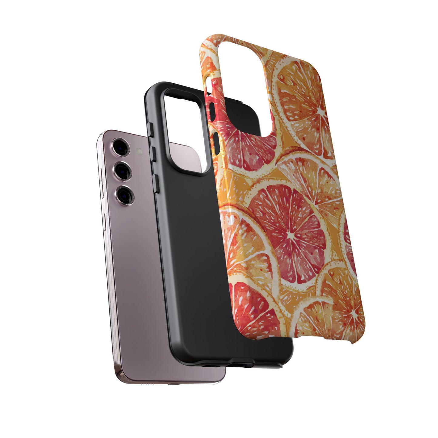 Watercolor Citrus Splash Tough Samsung Galaxy Case – Vibrant Fruit Print, Shock-Resistant Design