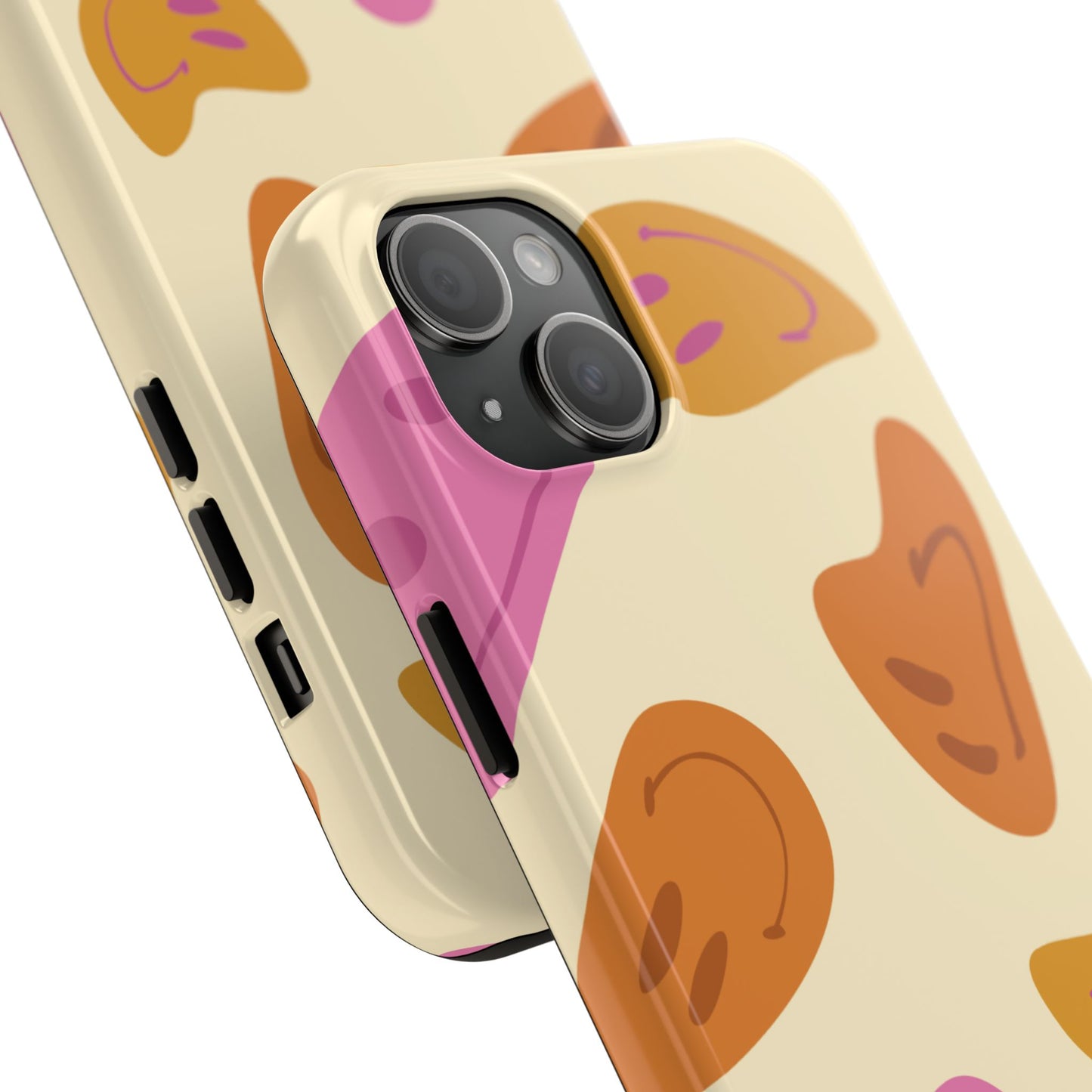 Retro Smiley Faces iPhone Case – Shockproof, Matte Finish, Dual-Layer Protection