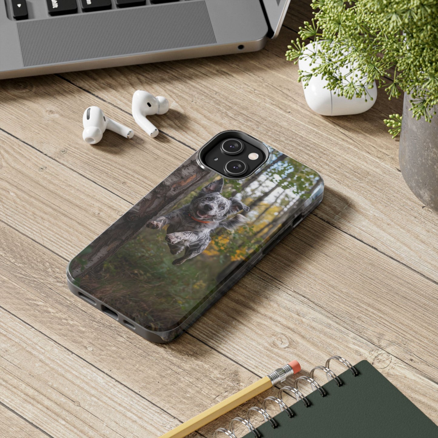 Happy Forest Dog iPhone Case – Nature-Inspired Protective Cover