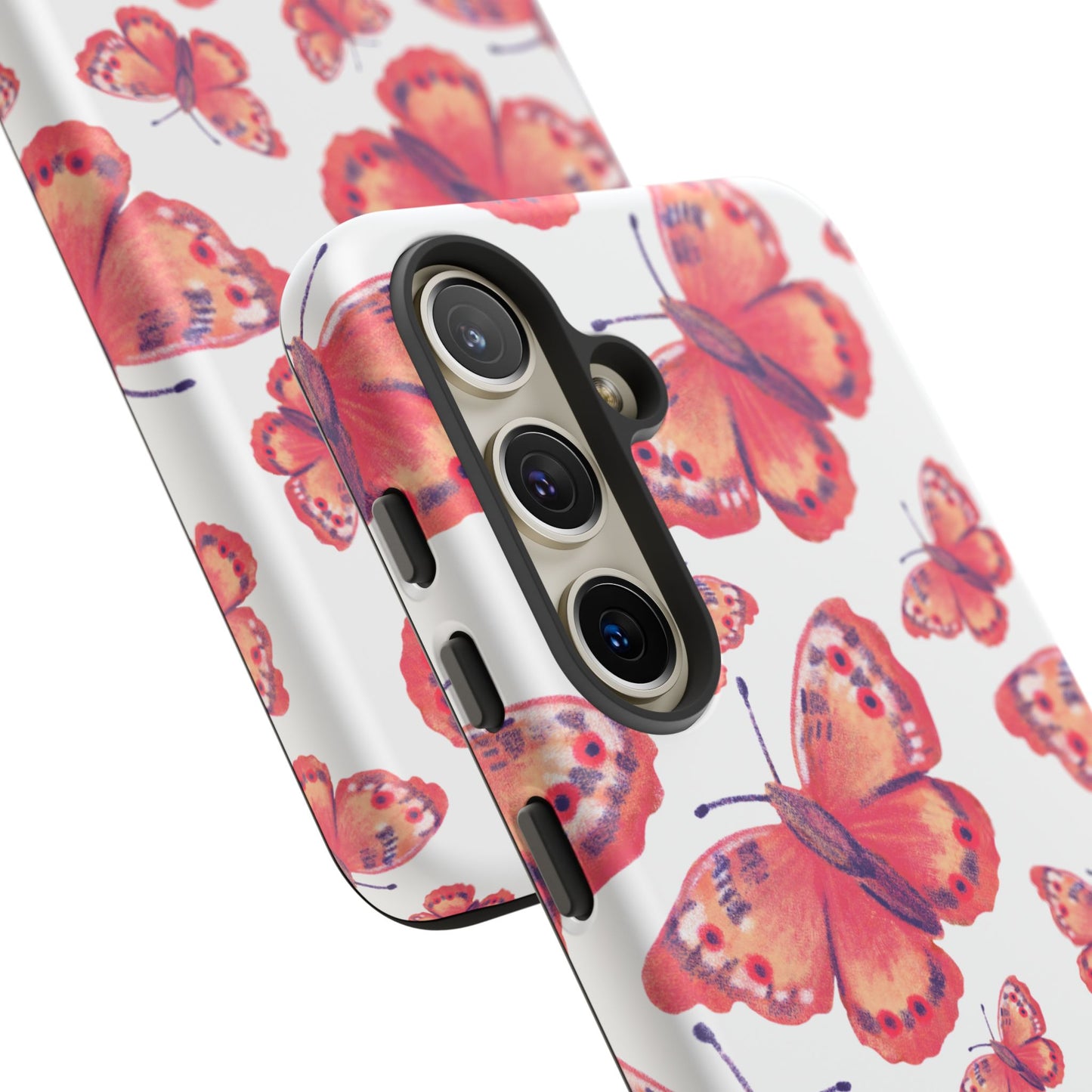 Coral Butterfly Samsung Galaxy Case – Slim, Protective Design with Bold Watercolor Print