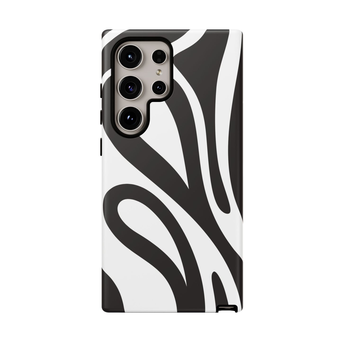Modern Black and White Abstract Tough Samsung Galaxy Case – Bold Graphic Pattern with Dual-Layer Protection