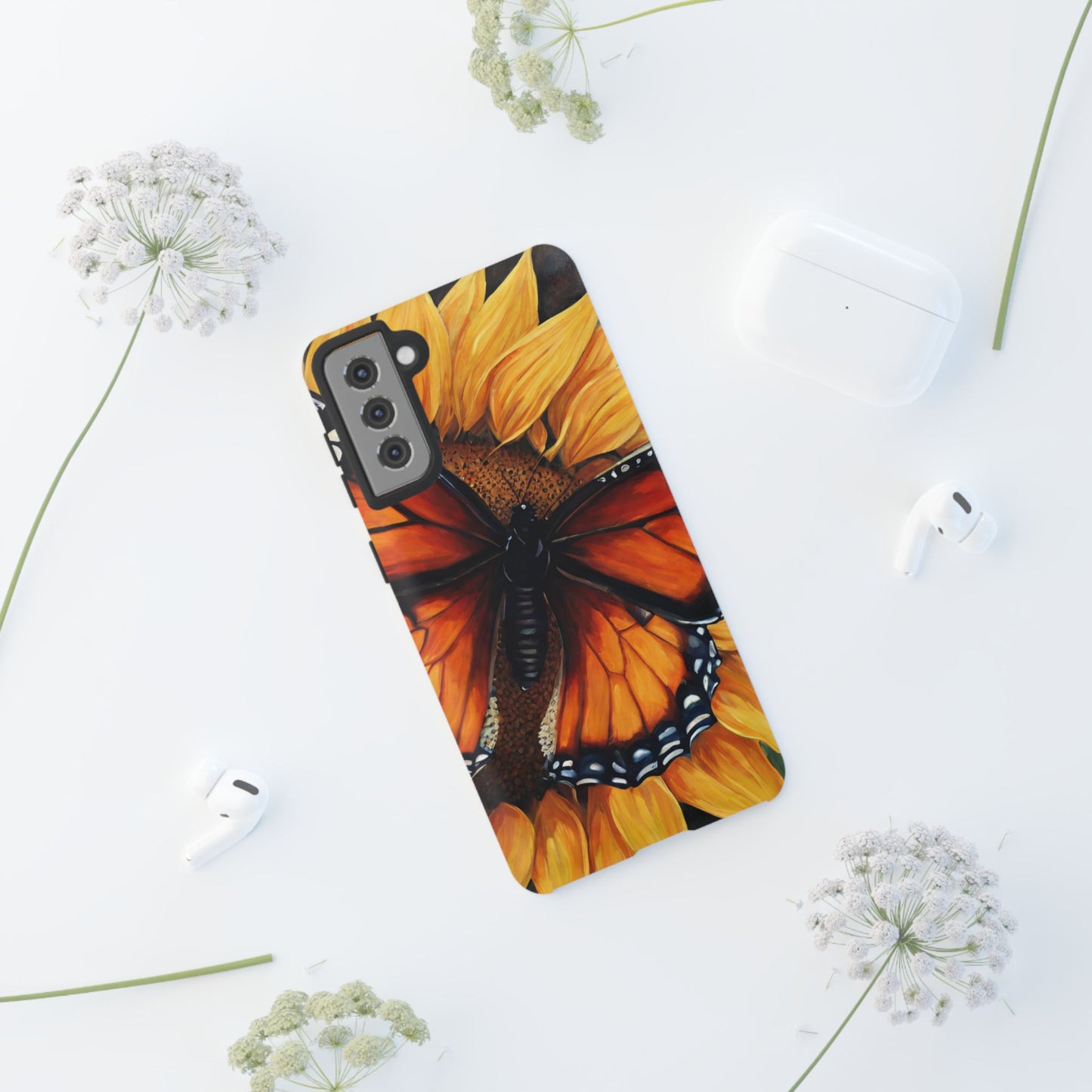 Monarch Butterfly & Sunflower Art – Samsung Galaxy Case