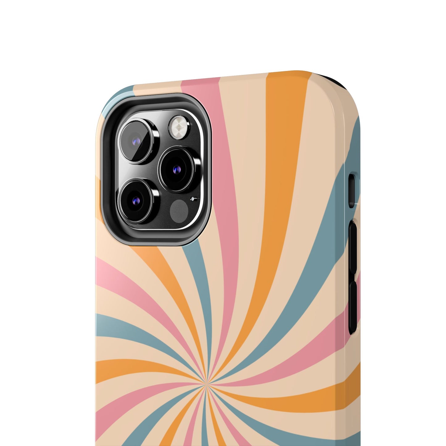 Retro Swirl Pattern iPhone Case – Bold 70s Vibe in Pink, Orange, and Teal