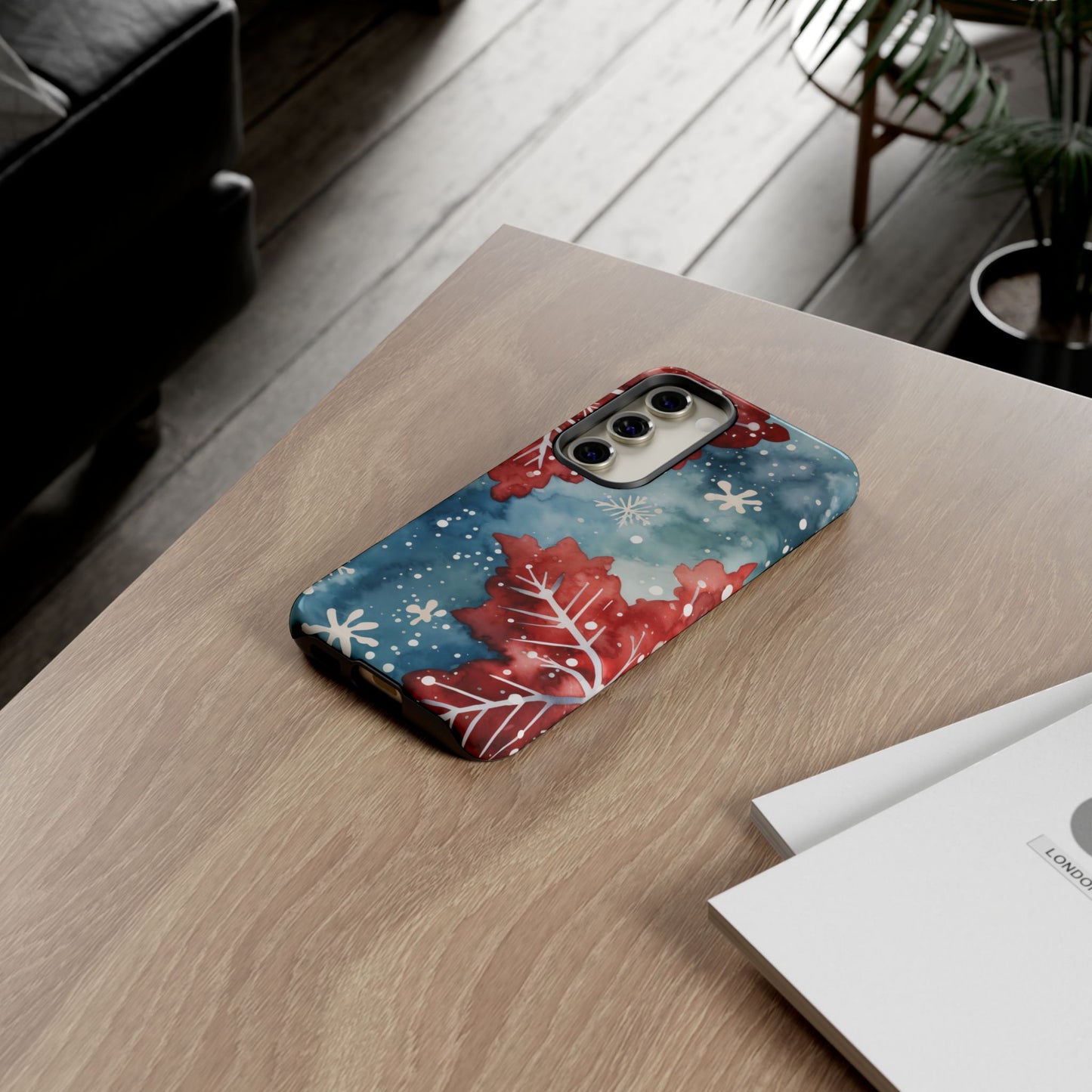 Crimson Snowflake Charm – Samsung Galaxy Case