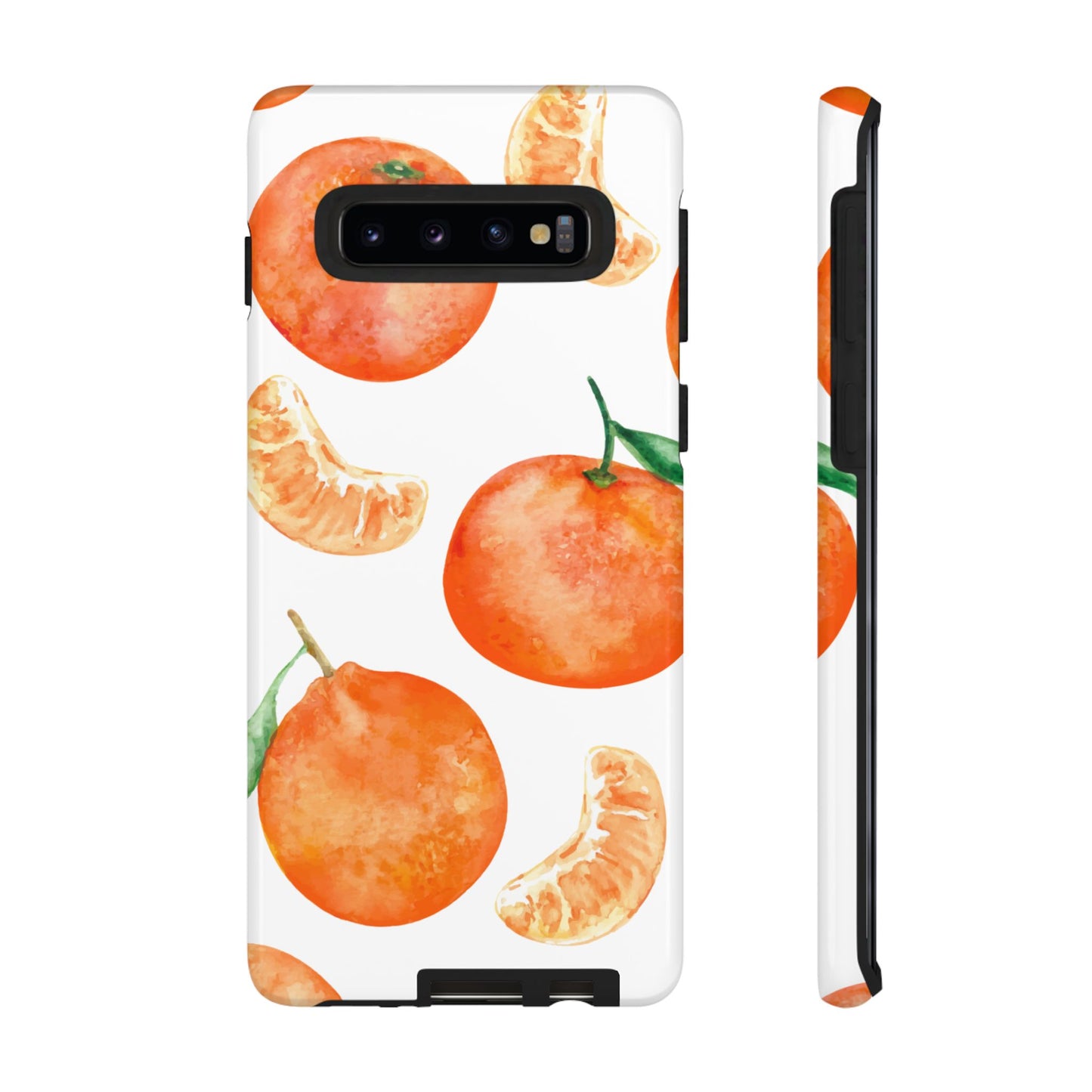 Tangerine Dreams Tough Samsung Galaxy Case – Watercolor Orange Design, Shockproof Dual Protection