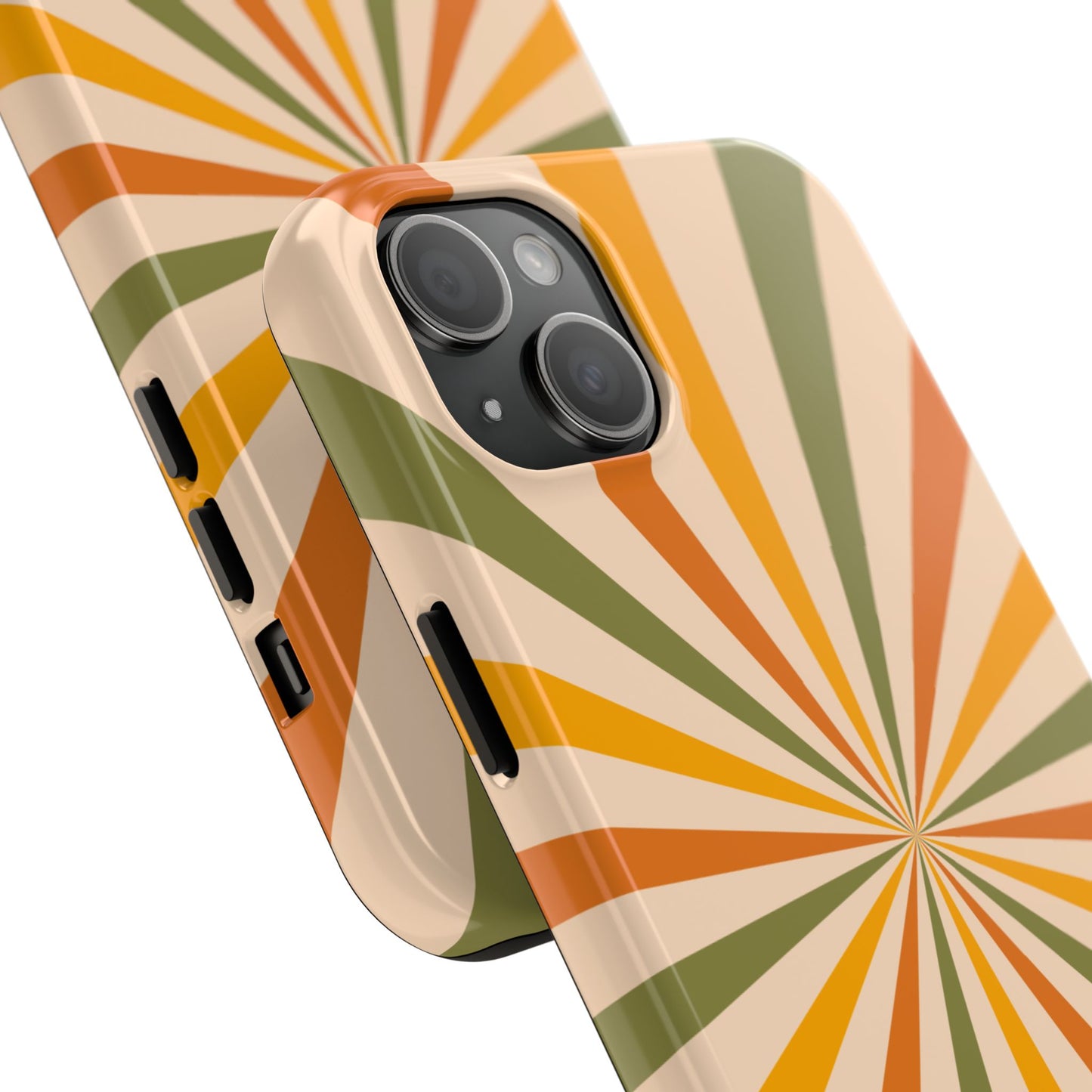 Retro Sunburst iPhone Case – Bold Geometric Design, Durable Shockproof Protection