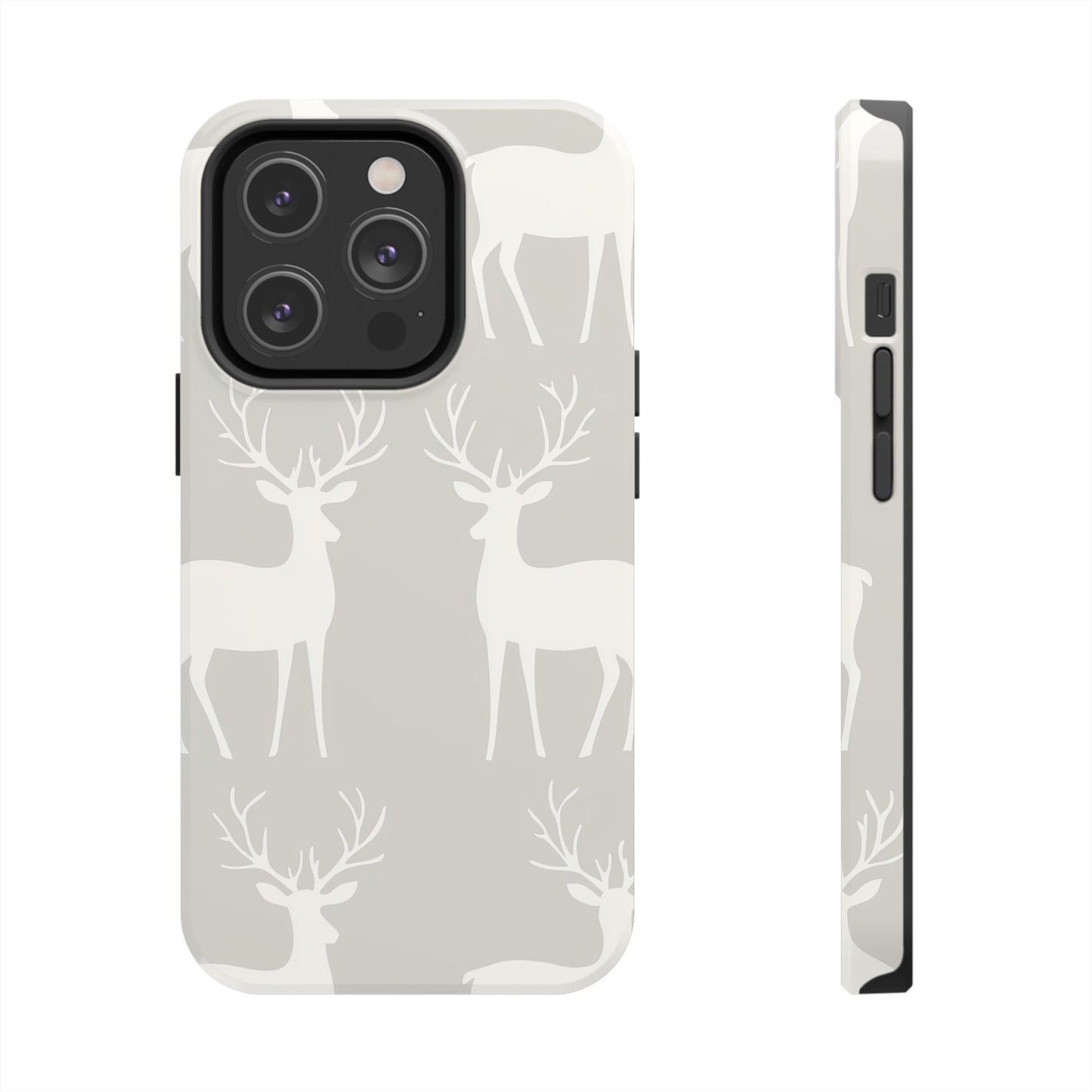 Elegant White Reindeer Pattern – iPhone Series Case