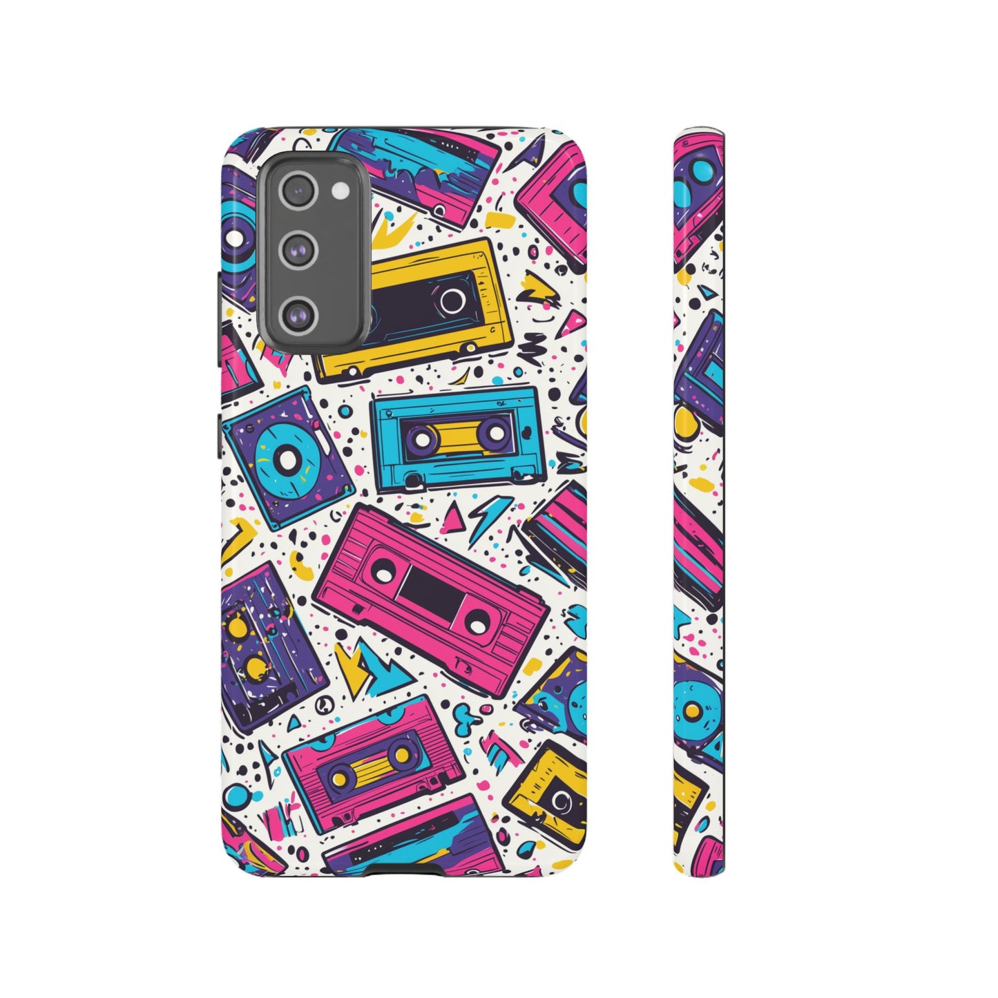 Retro Cassette Vibes Tough Samsung Galaxy  Case – Bold 80s Tape Design, Shockproof Protection
