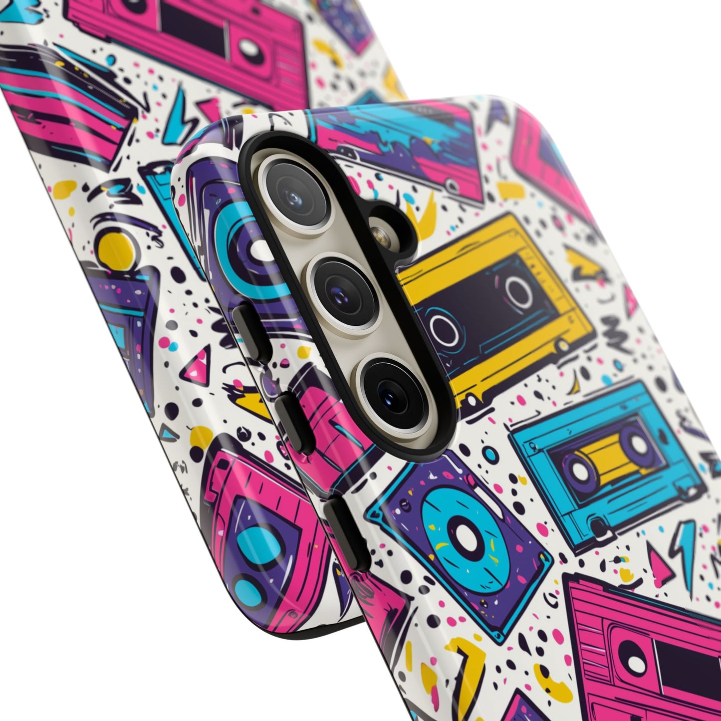 Retro Cassette Vibes Tough Samsung Galaxy  Case – Bold 80s Tape Design, Shockproof Protection