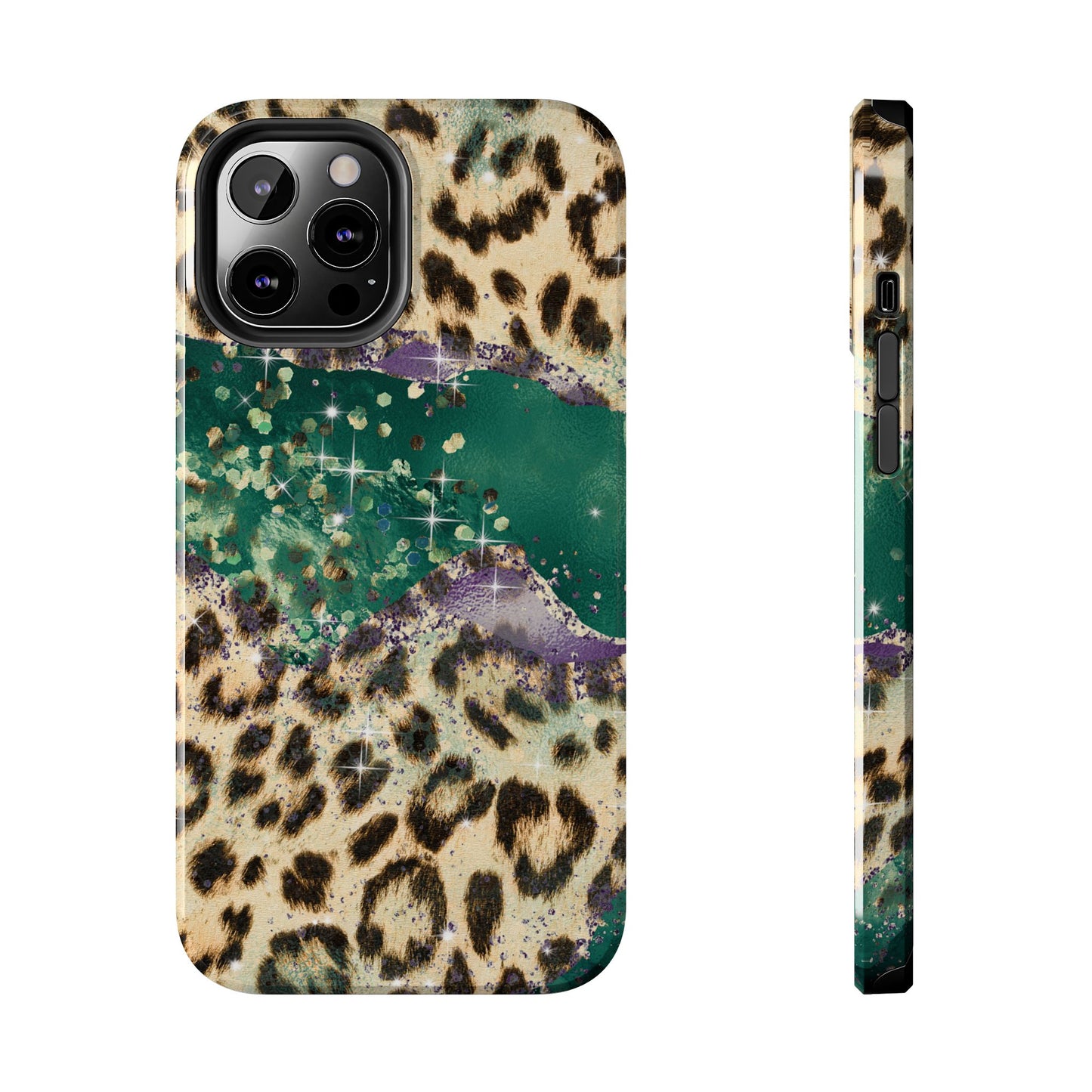Emerald Glitter Leopard Print - iPhone Series Case