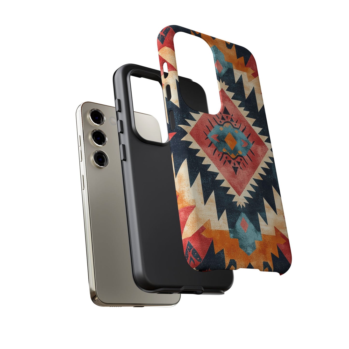 Bold Aztec Pattern Tough Samsung Galaxy Case – Vibrant Geometric Design, Dual-Layer Protection