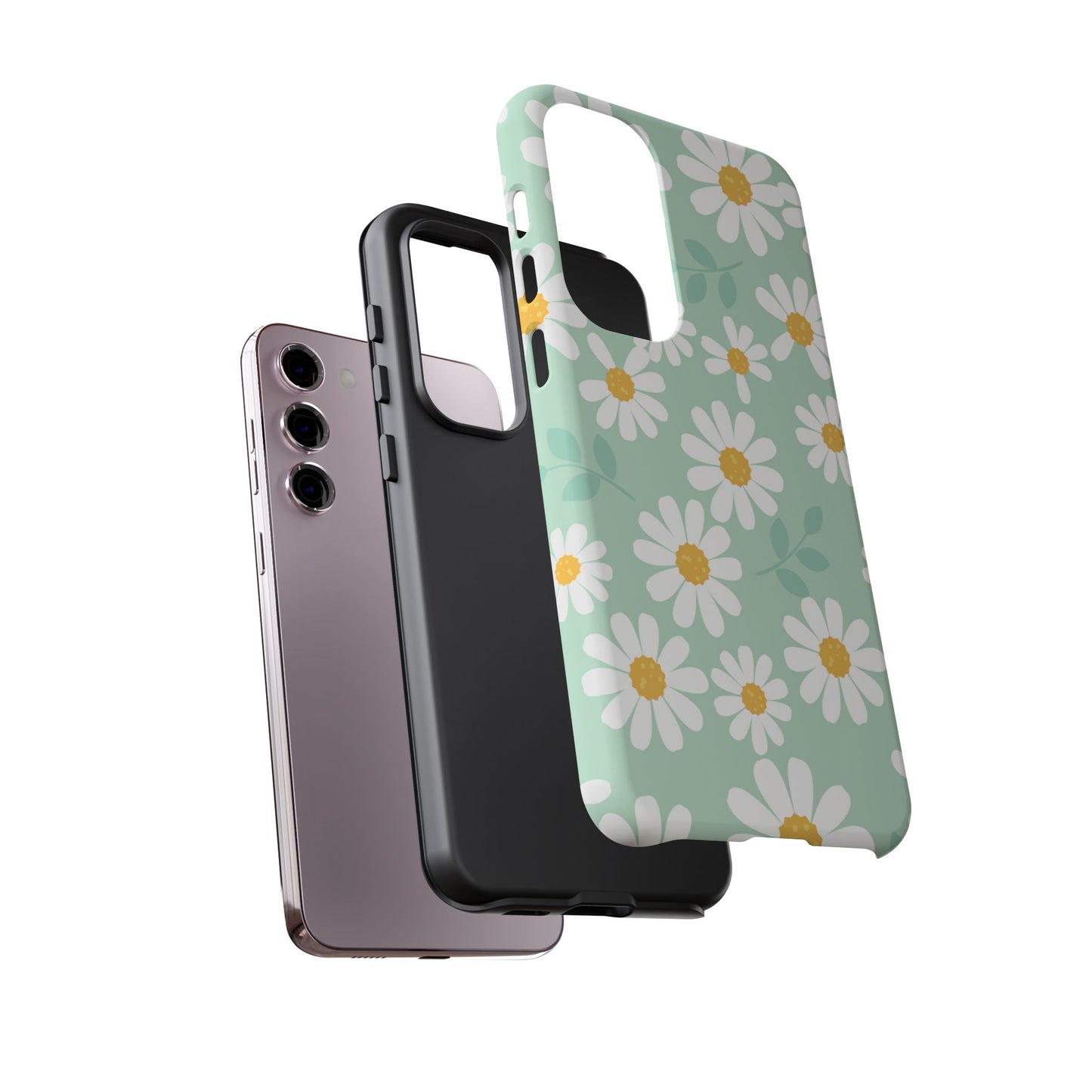 Charming Daisy Floral Tough Samsung Galaxy Case – Spring Pastel Design, Shockproof & Slim