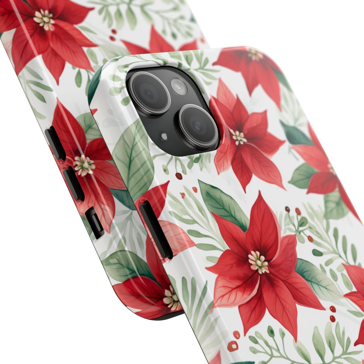 Festive Poinsettia Holiday Pattern – iPhone Series Case