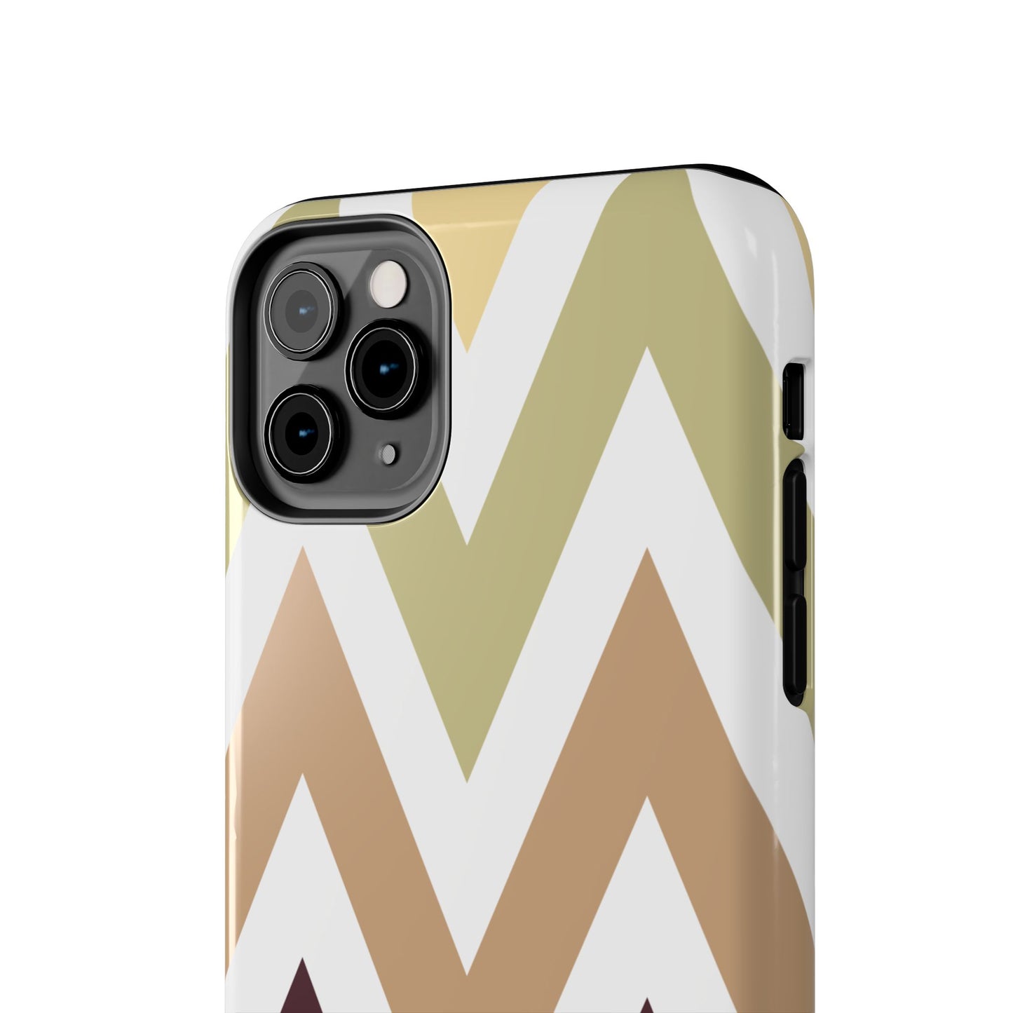 Earthy Chevron iPhone Case – Boho-Inspired Design with Dual-Layer Protection