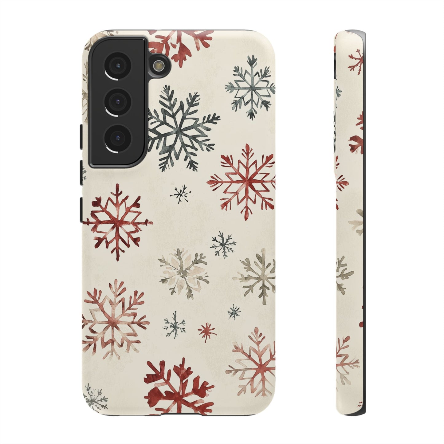 Vintage Red and Gray Snowflake Pattern – Samsung Galaxy Series Case
