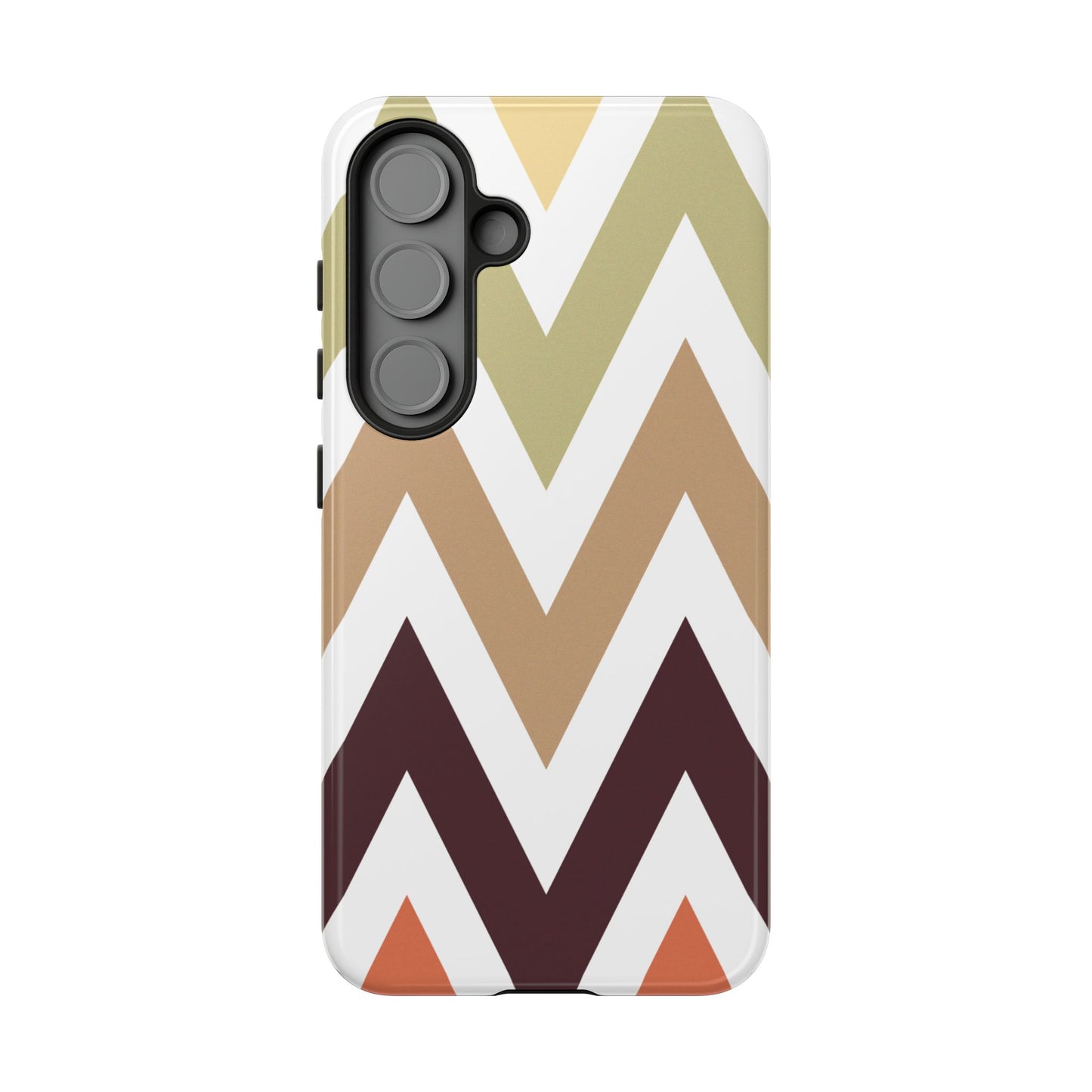 Earthy Chevron Samsung Galaxy Case – Boho-Inspired Design with Dual-Layer Protection