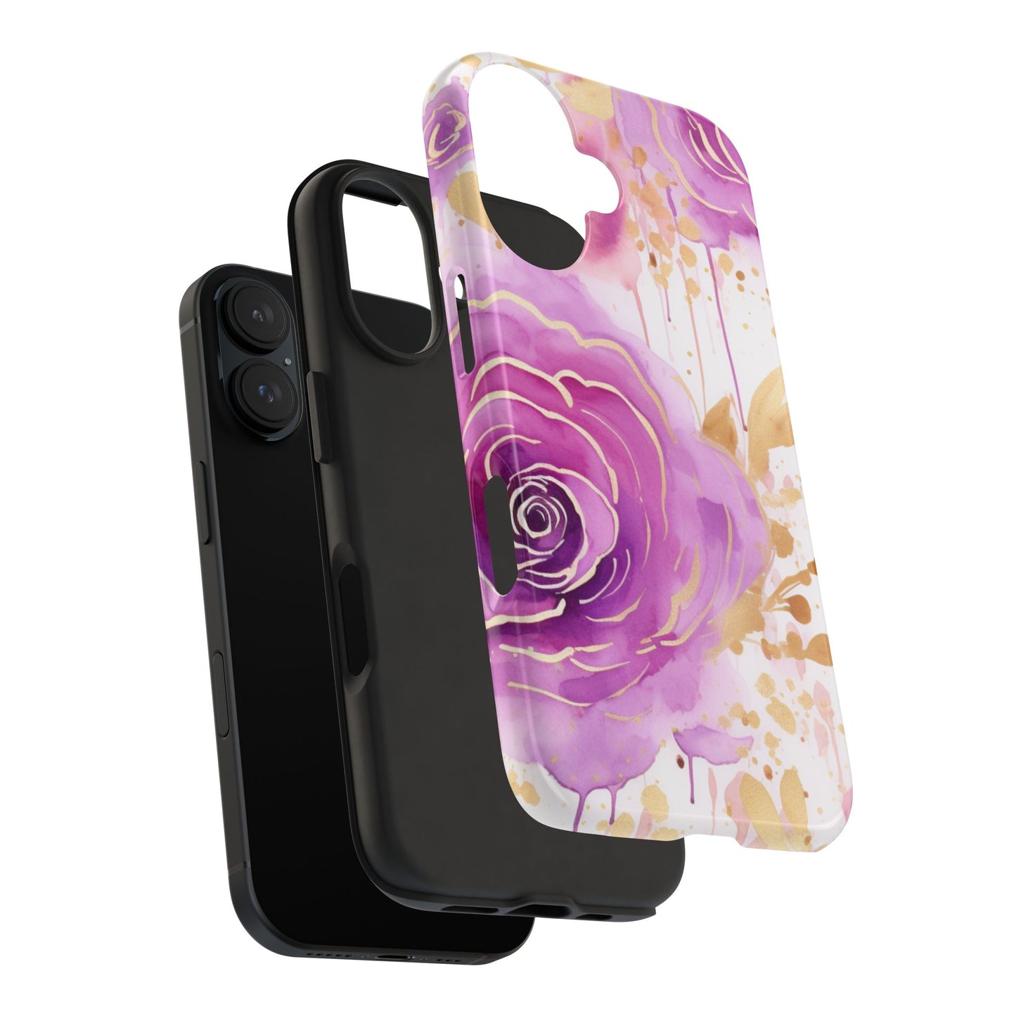 Radiant Purple & Gold Floral - iPhone Series Case