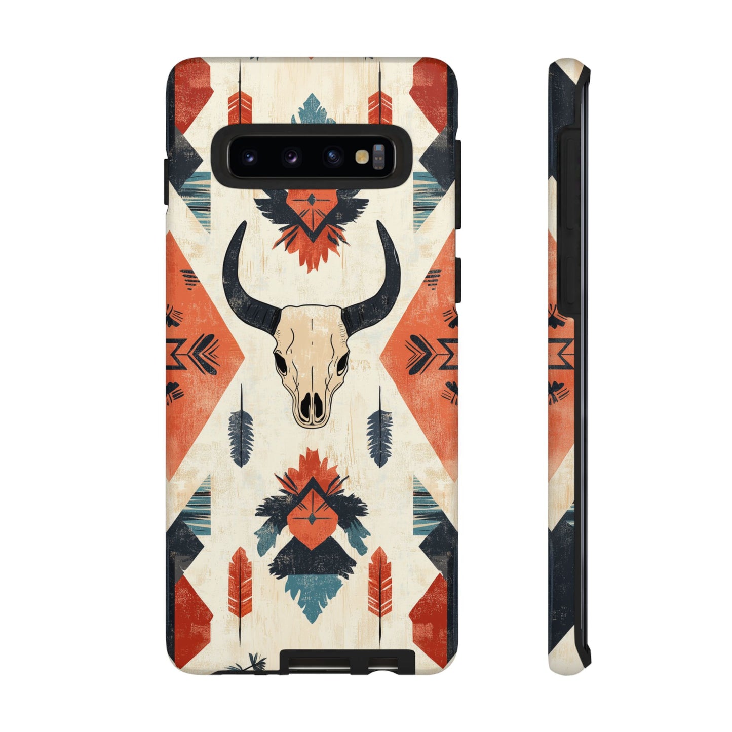 Southwestern Boho Skull Tough Samsung Galaxy Case – Durable Matte Finish, Dual-Layer Protection
