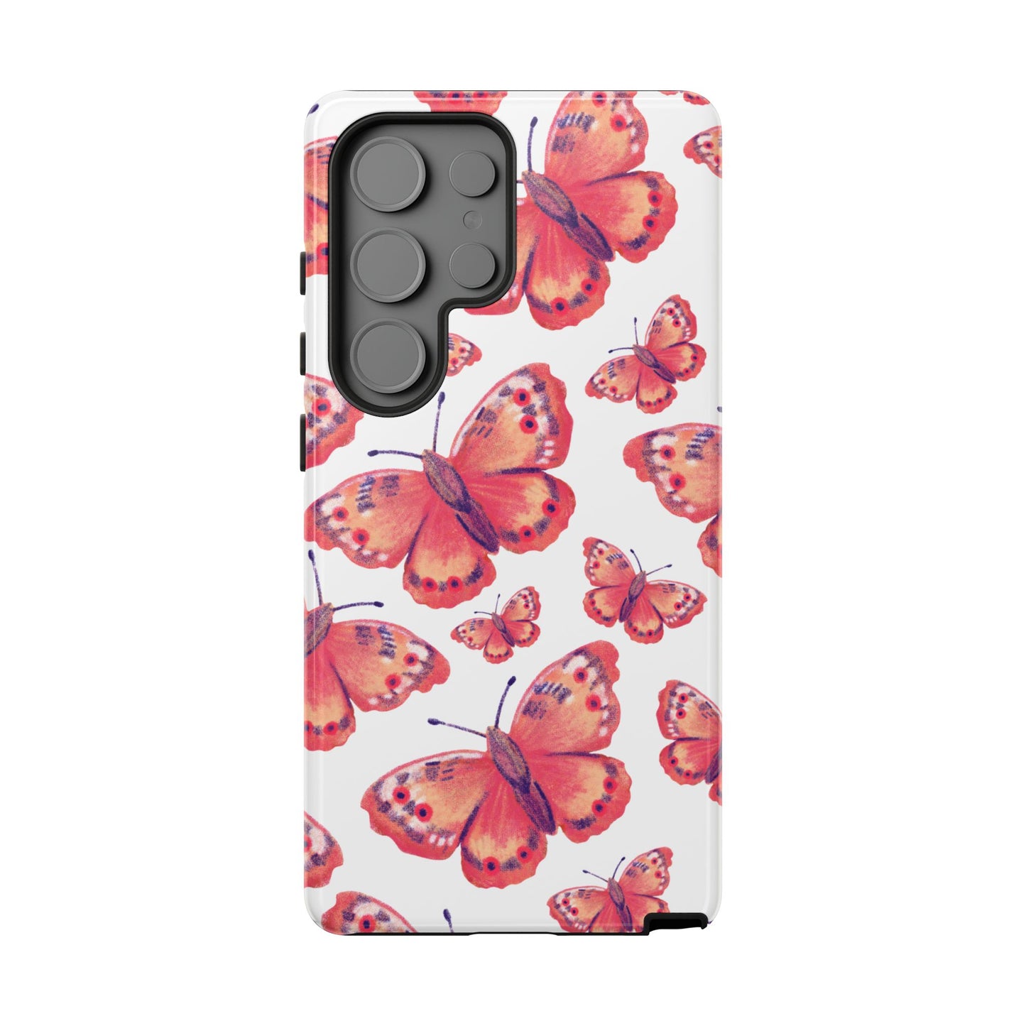 Coral Butterfly Samsung Galaxy Case – Slim, Protective Design with Bold Watercolor Print