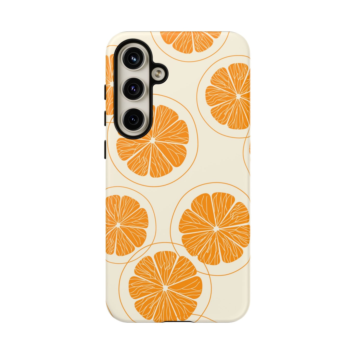 Citrus Burst Pattern Tough Samsung Galaxy  Case – Bold Orange Design, Shockproof Protection