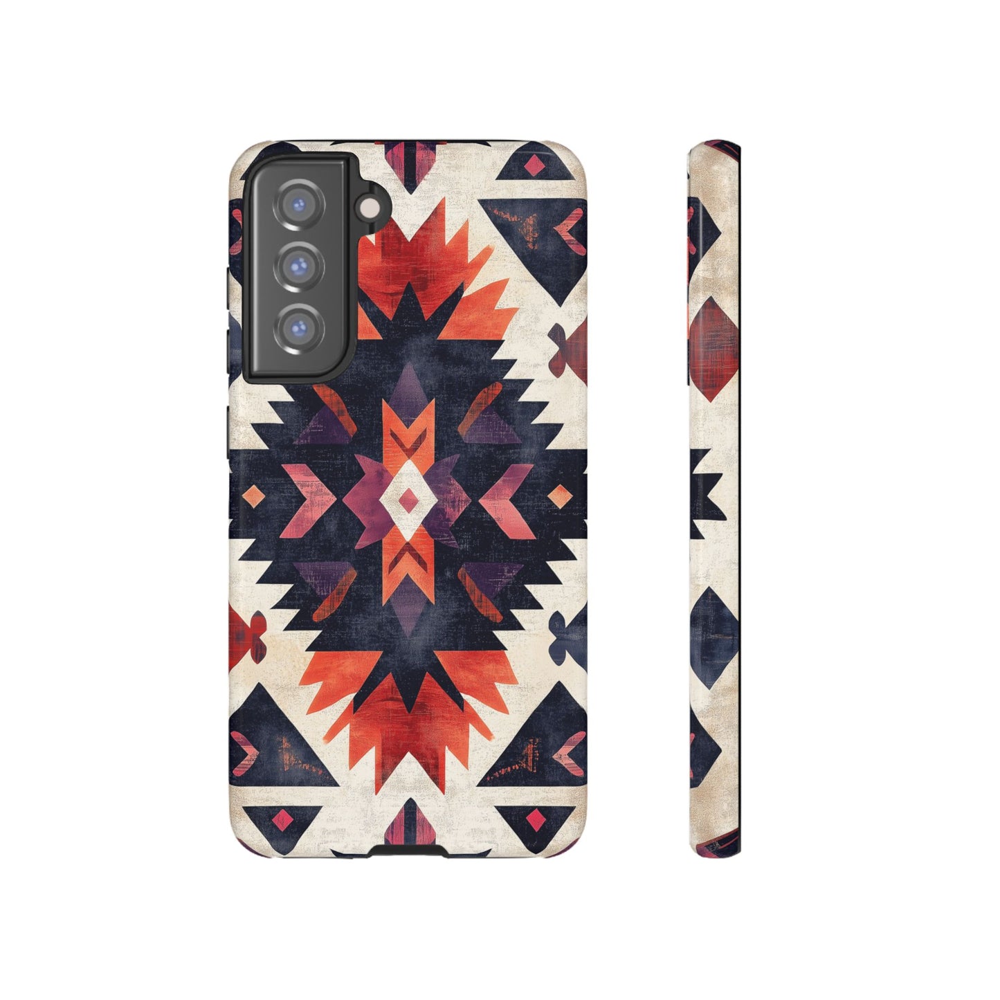 Boho Tribal Starburst Tough Samsung Galaxy  Case – Vibrant Geometric Design, Dual-Layer Protection