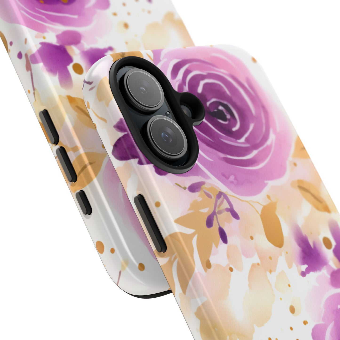Soft Purple & Gold Floral Splash - iPhone Series Case