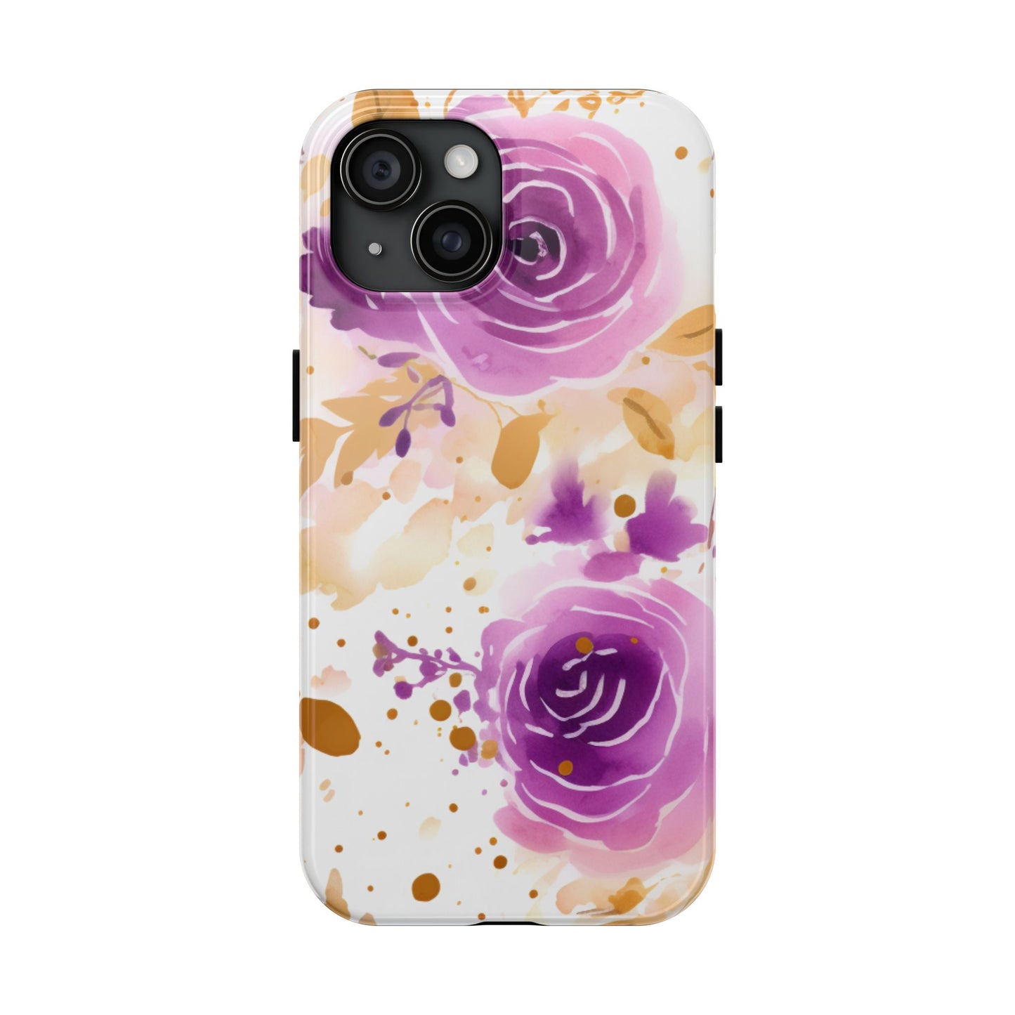 Soft Purple & Gold Floral Splash - iPhone Series Case