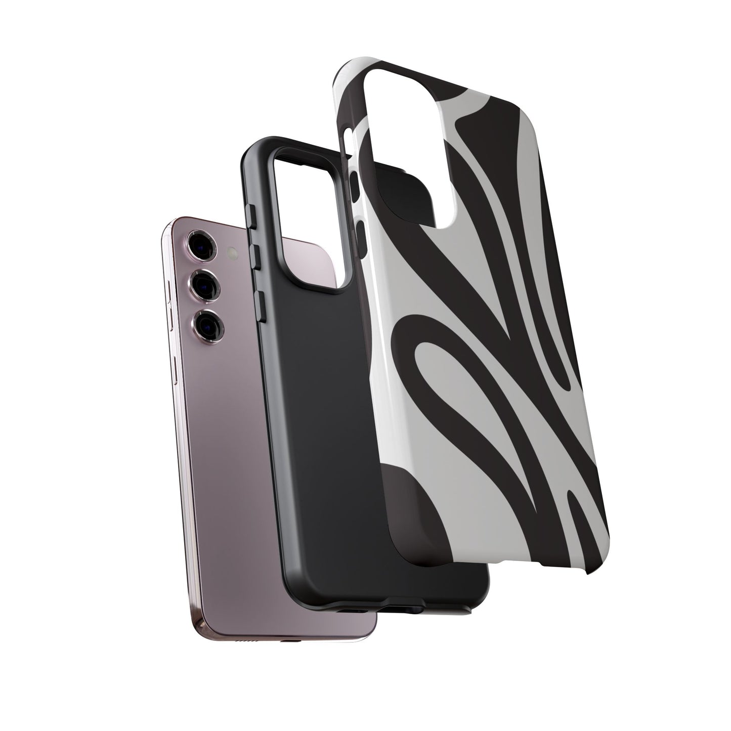 Modern Black and White Abstract Tough Samsung Galaxy Case – Bold Graphic Pattern with Dual-Layer Protection