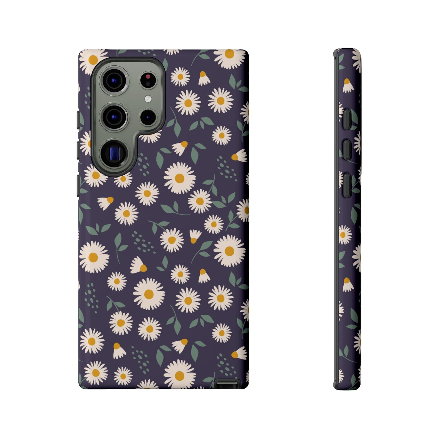 Midnight Daisy Samsung Galaxy Case – Dark Navy Floral Design, Slim and Protective
