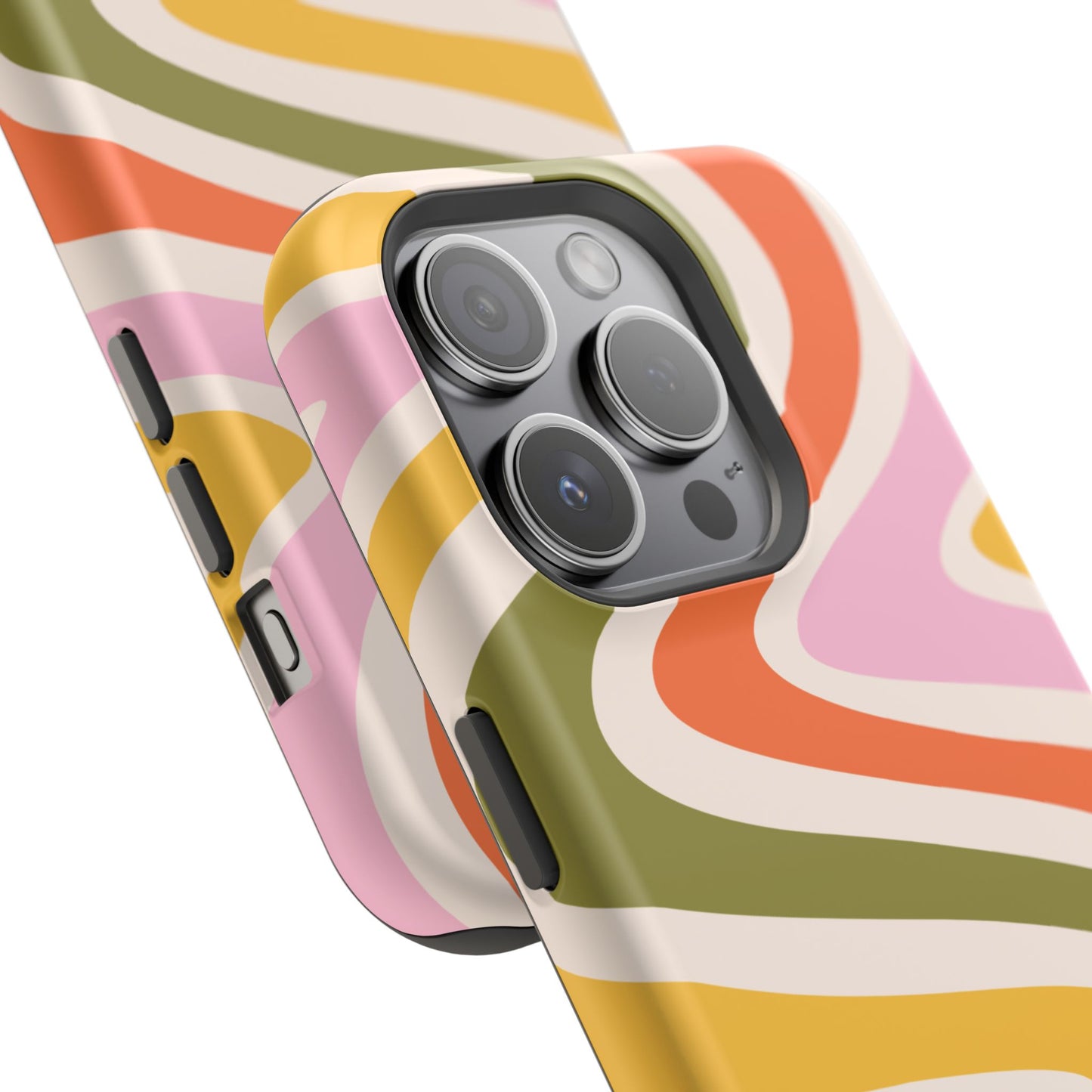 Retro Groove MagSafe iPhone Case – 70s-Inspired Design with Dual-Layer Protection