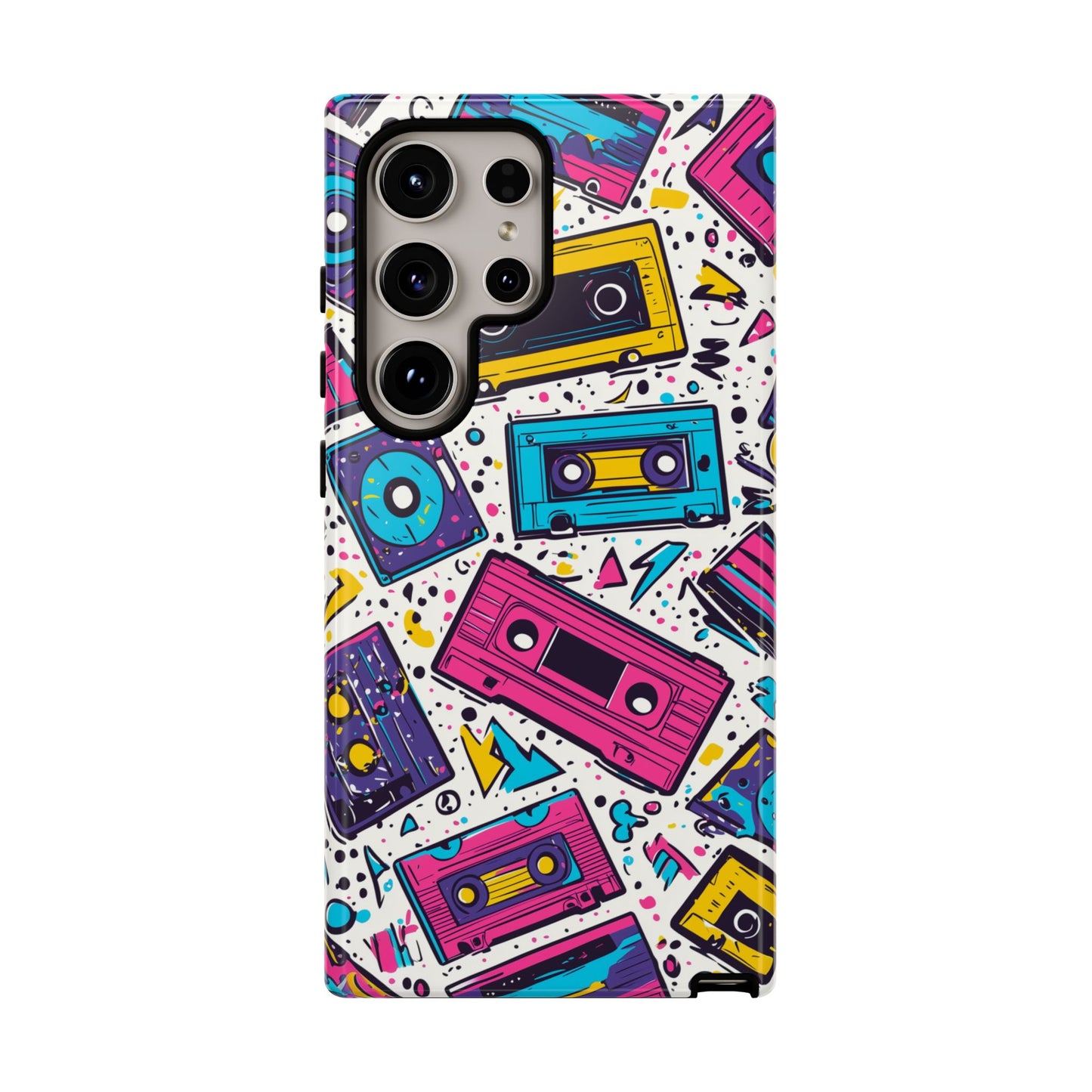 Retro Cassette Vibes Tough Samsung Galaxy  Case – Bold 80s Tape Design, Shockproof Protection