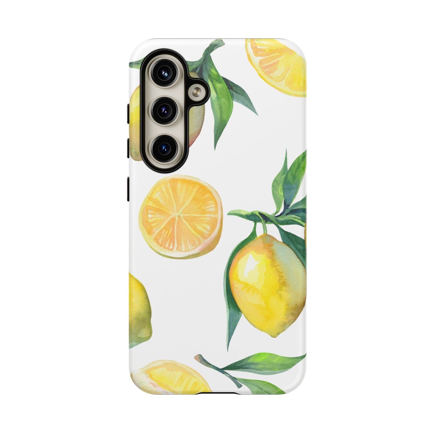 Lemon Grove Watercolor Tough Samsung Galaxy  Case – Fresh Citrus Design, Dual-Layer Protection