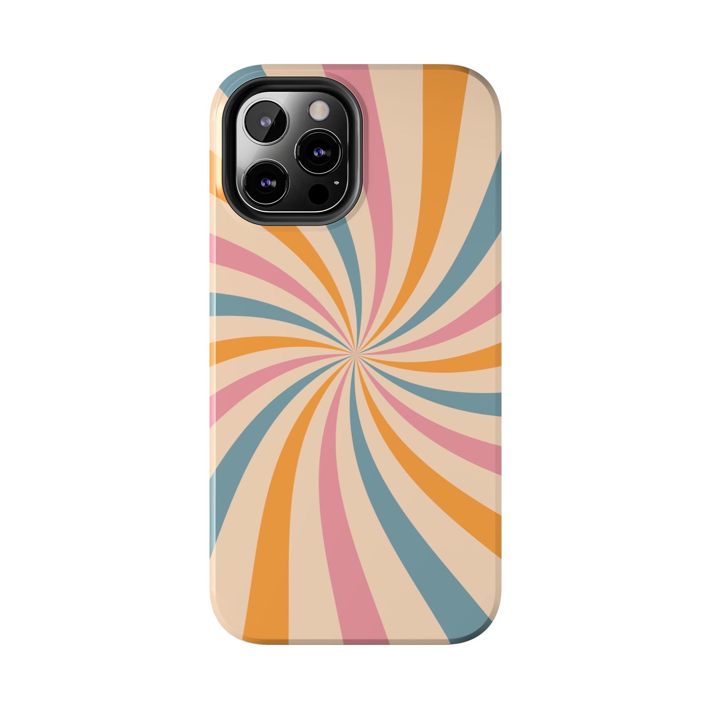 Retro Swirl Pattern iPhone Case – Bold 70s Vibe in Pink, Orange, and Teal