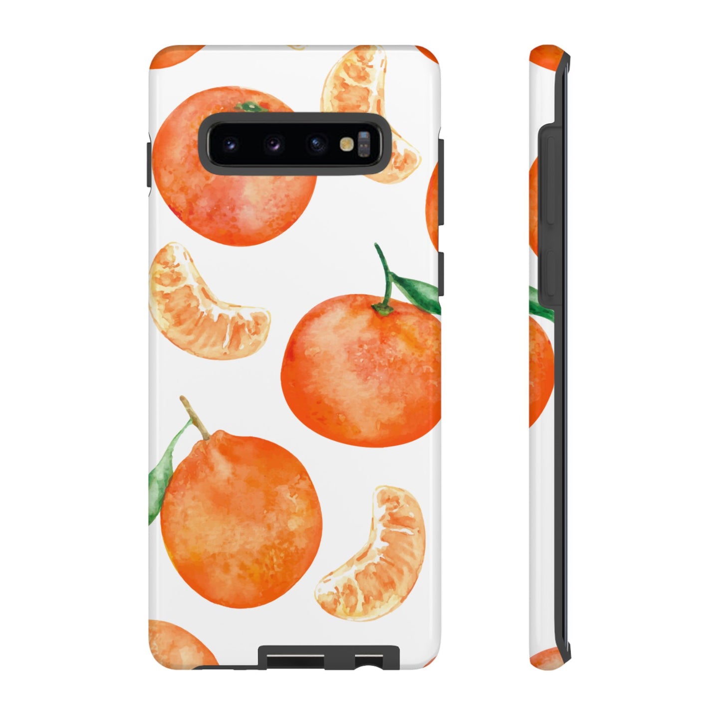 Tangerine Dreams Tough Samsung Galaxy Case – Watercolor Orange Design, Shockproof Dual Protection