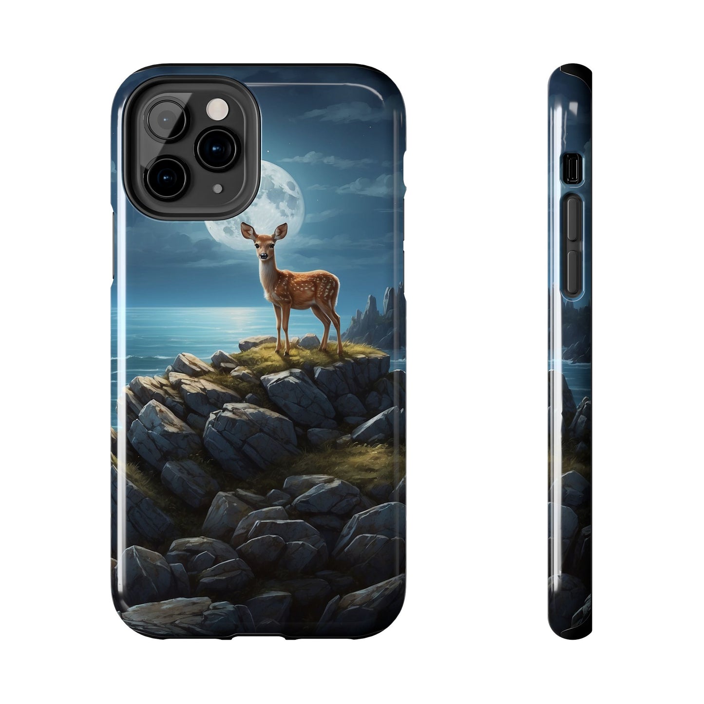 Enchanted Fawn Under the Moonlit Sky iPhone Case