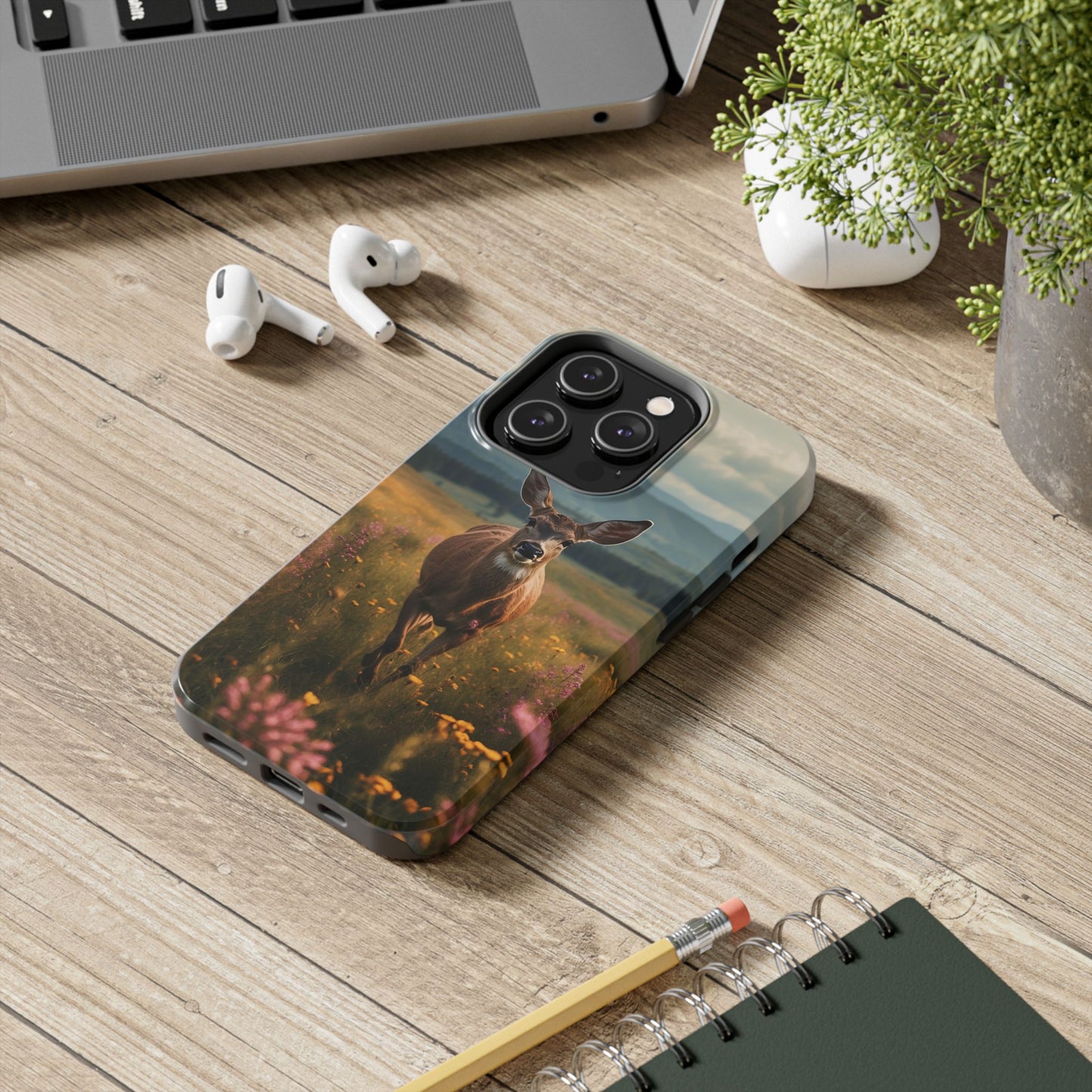 Rustic Meadow Deer – iPhone Case