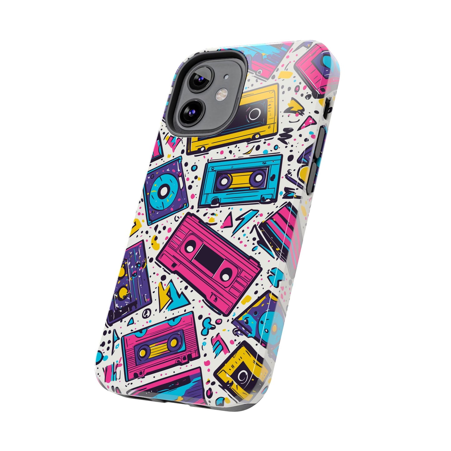 Retro Cassette Vibes Tough iPhone Case – Bold 80s Tape Design, Shockproof Protection - BOGO Cases