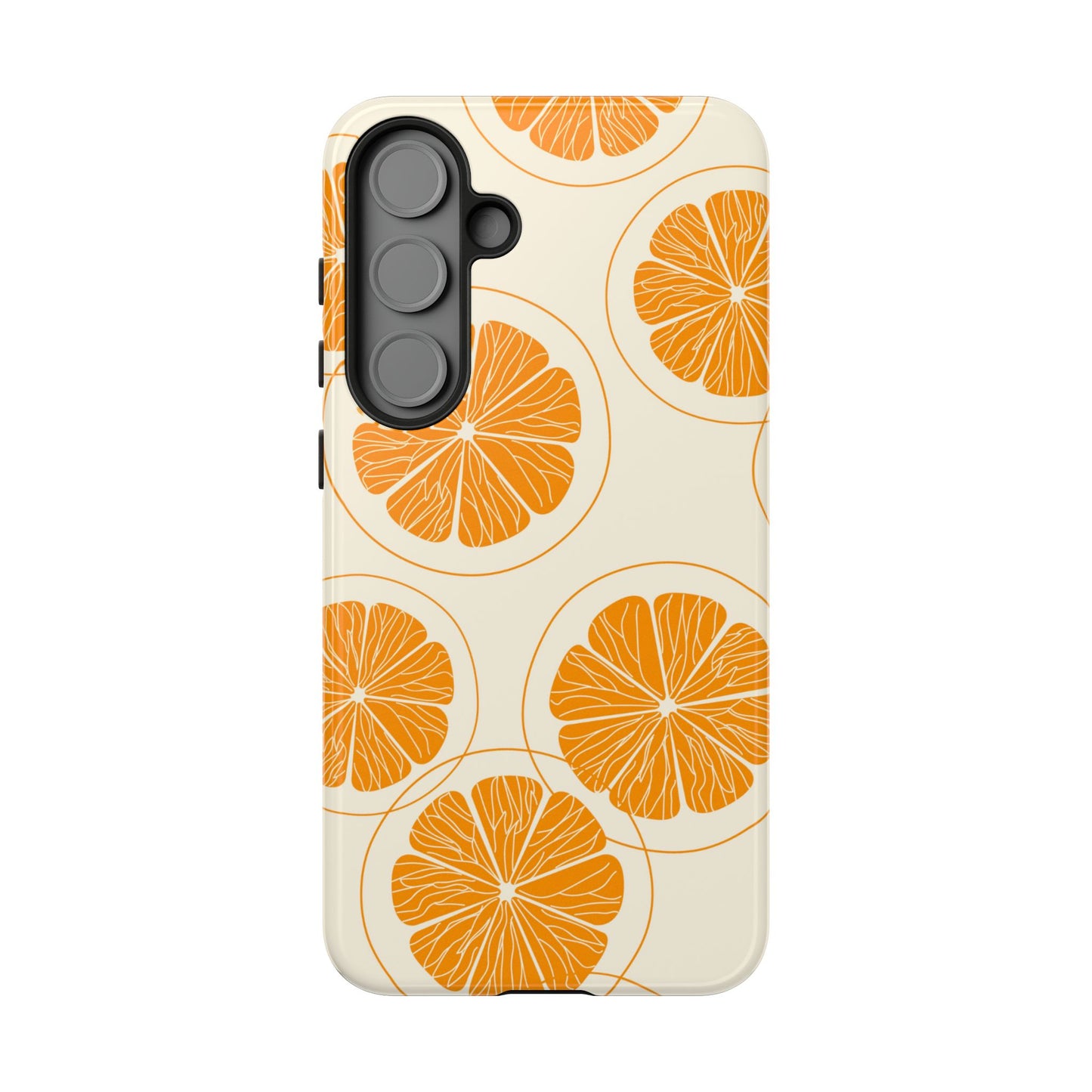Citrus Burst Pattern Tough Samsung Galaxy  Case – Bold Orange Design, Shockproof Protection