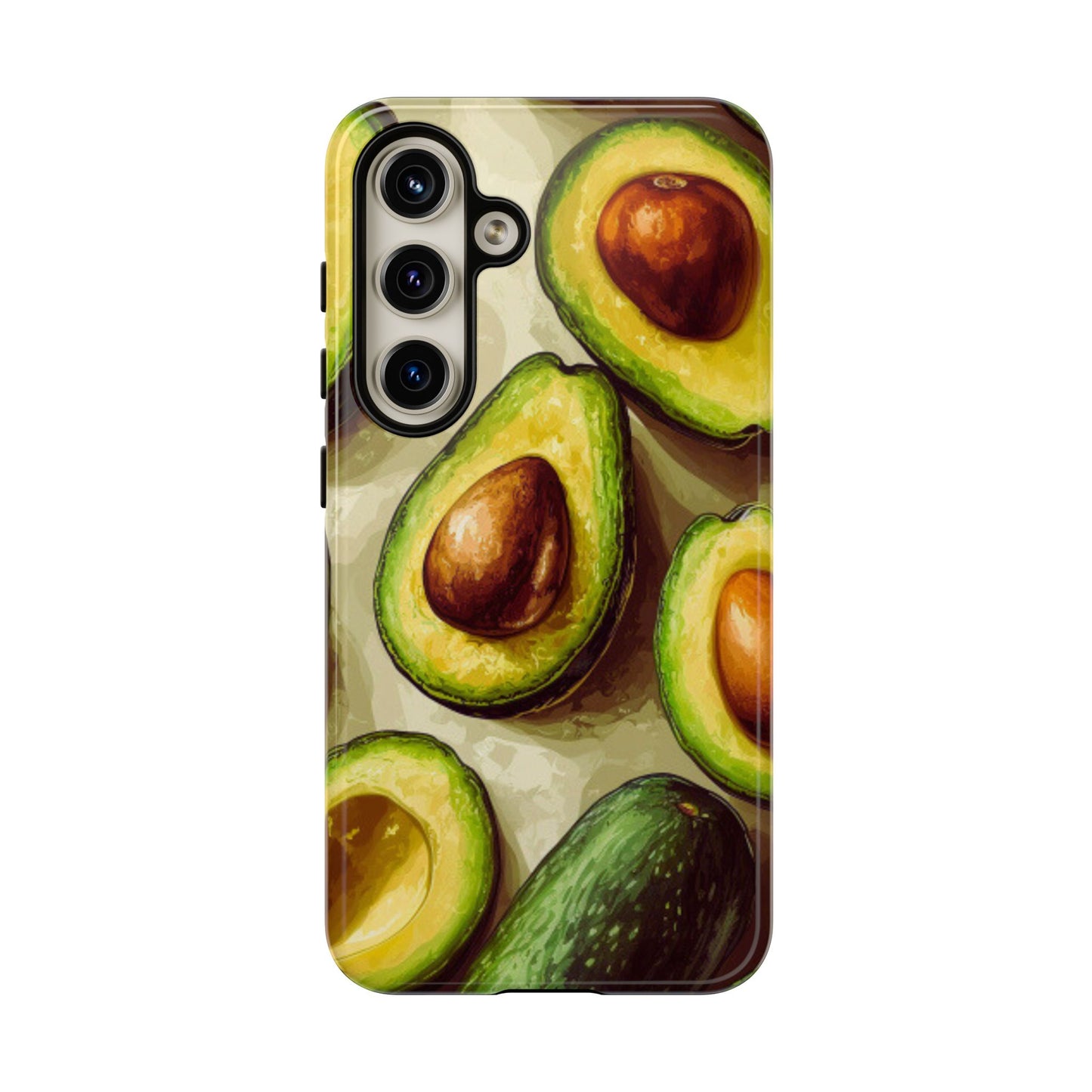 Realistic Avocado Samsung Galaxy  Case – Detailed Green Fruit Design, Shockproof Protection