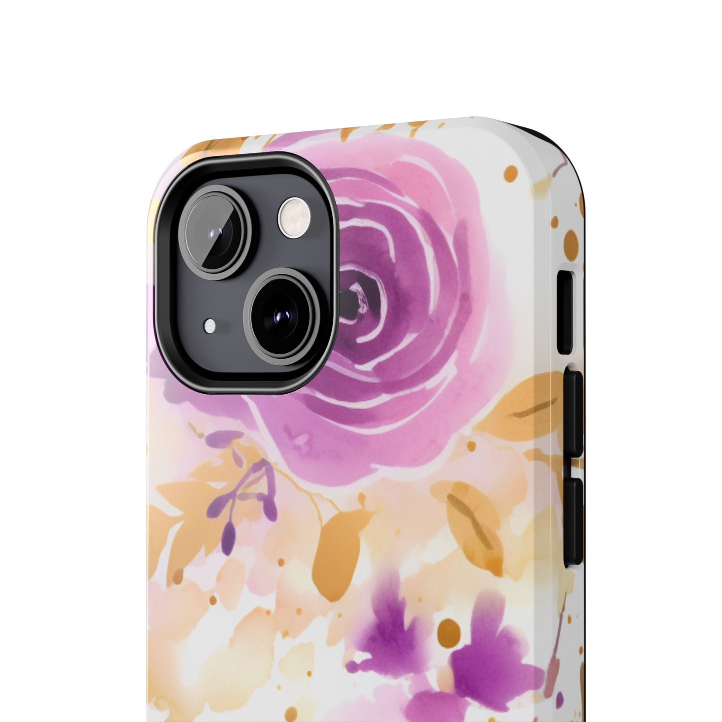 Soft Purple & Gold Floral Splash - iPhone Series Case