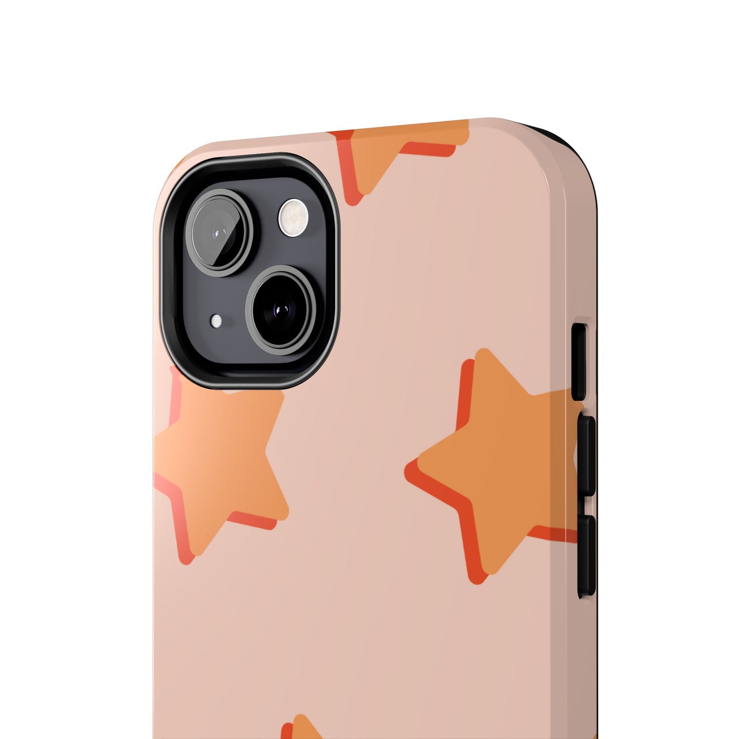 Retro Orange Stars iPhone Case – Shock-Resistant, Smooth Matte Finish, Dual-Layer Design