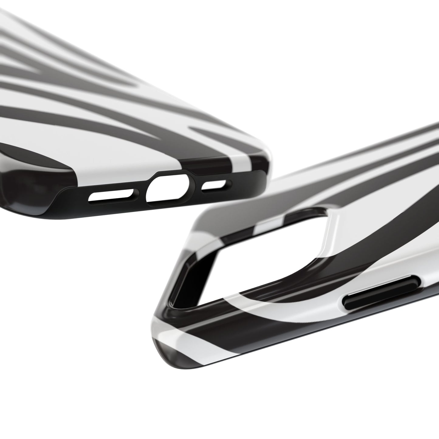 Modern Black and White Abstract Tough iPhone Case – Bold Graphic Pattern with Dual-Layer Protection