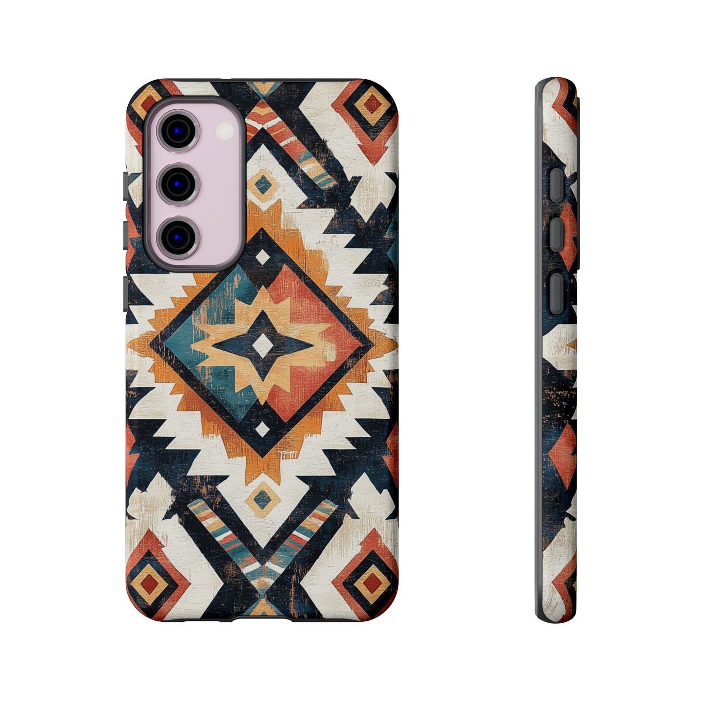 Vintage Southwestern Diamond Tough Samsung Galaxy Case – Rustic Tribal Design, Dual-Layer Protection